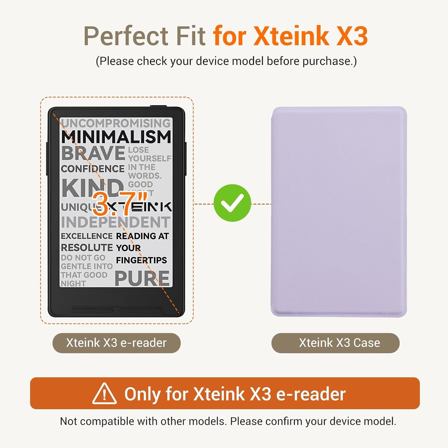 ESTUCHE COBAK PARA LECTOR EBOOK XTEINK X3 3.7' CUERO PU LILA - 2
