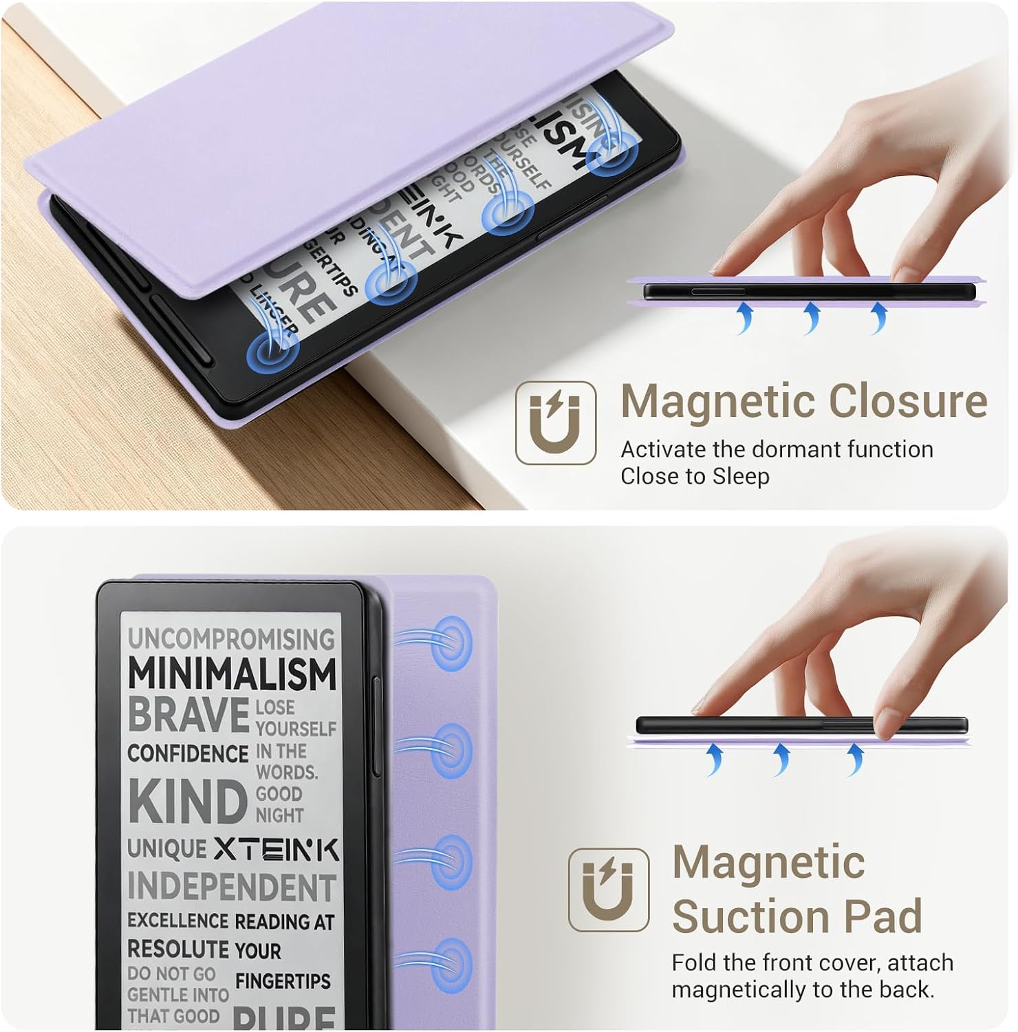 ESTUCHE COBAK PARA LECTOR EBOOK XTEINK X3 3.7' CUERO PU LILA - 5