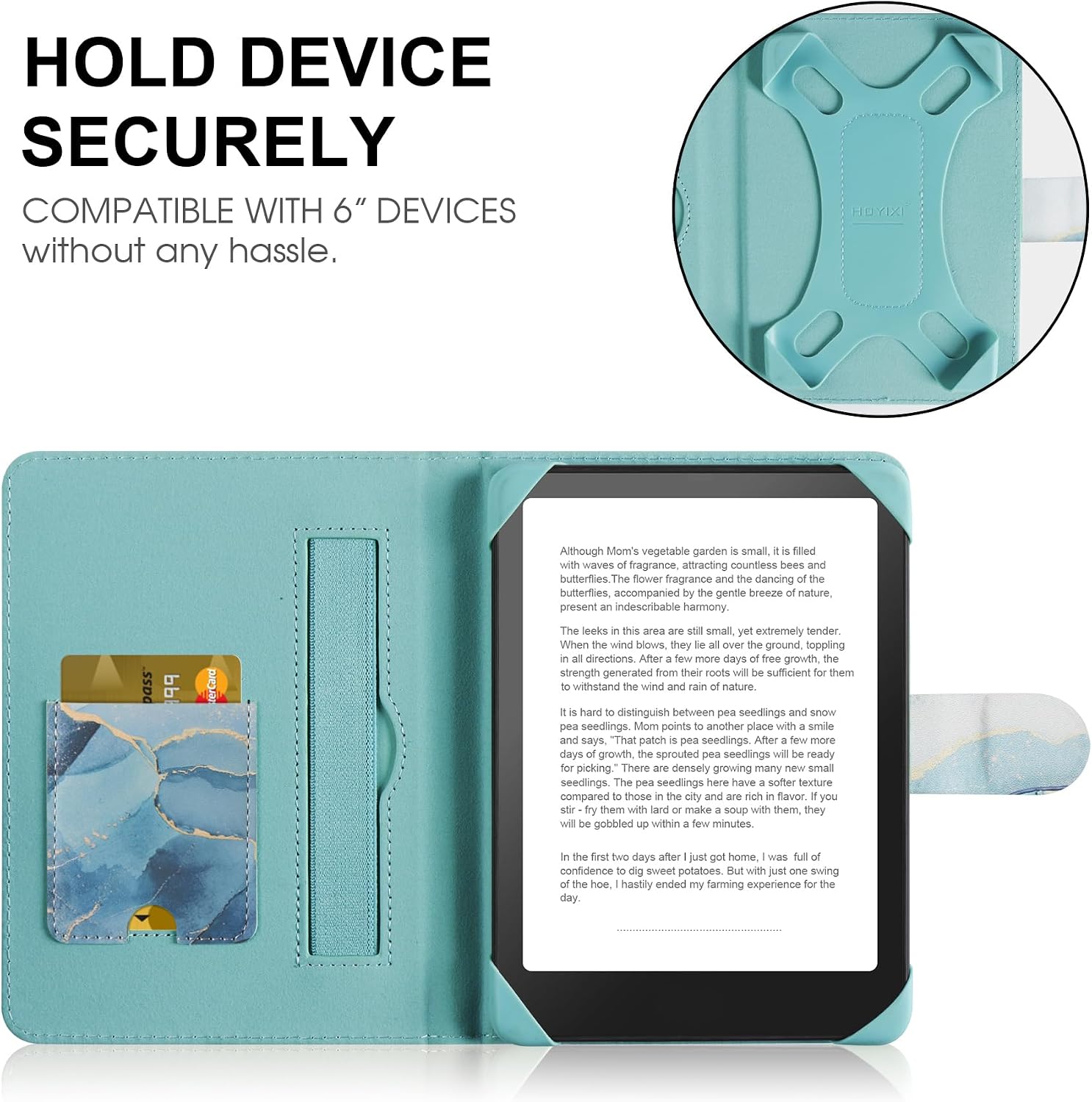 ESTUCHE UNIVERSAL PARA EREADER 6 PULGADAS HOYIXI DALI AZUL - 3