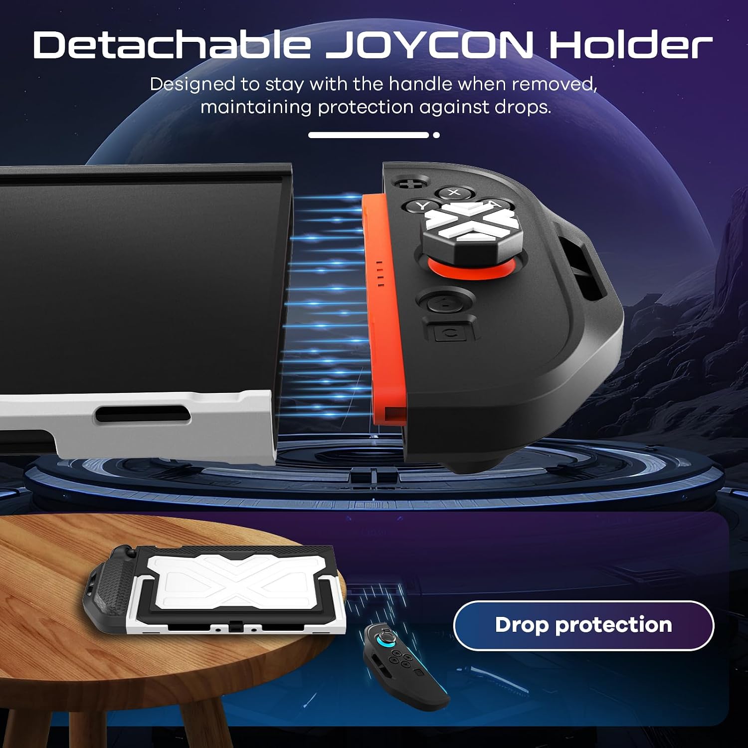FUNDA CON AGARRE TOLADOSHOP PARA SWITCH 2 2025 BLANCA CON PROTECTOR DE PANTALLA Y TAPAS PARA JOYSTICK - 3