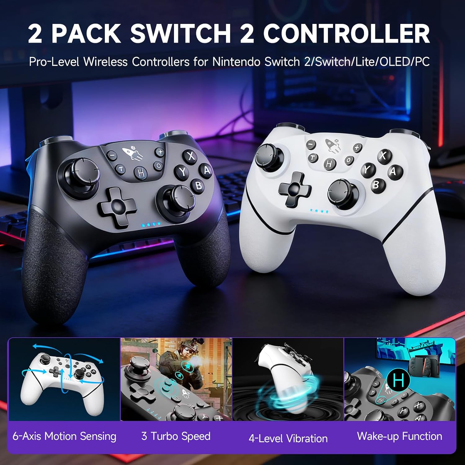 KIT DE ACCESORIOS ACEGAMER PRO CONTROLLERS PARA NINTENDO SWITCH 2 17 EN 1 - 4