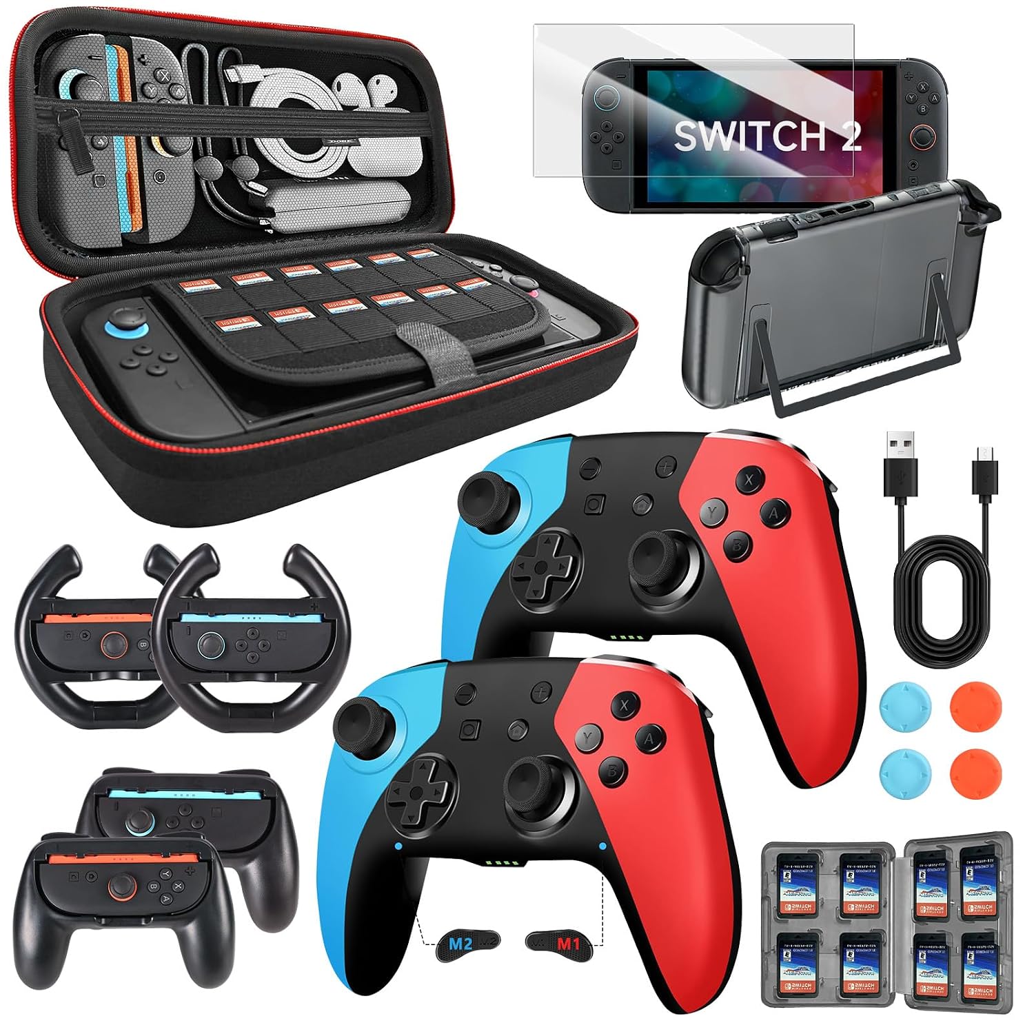 KIT DE ACCESORIOS ACEGAMER PRO HALL EFFECT PARA NINTENDO SWITCH 2 17 EN 1 - 1
