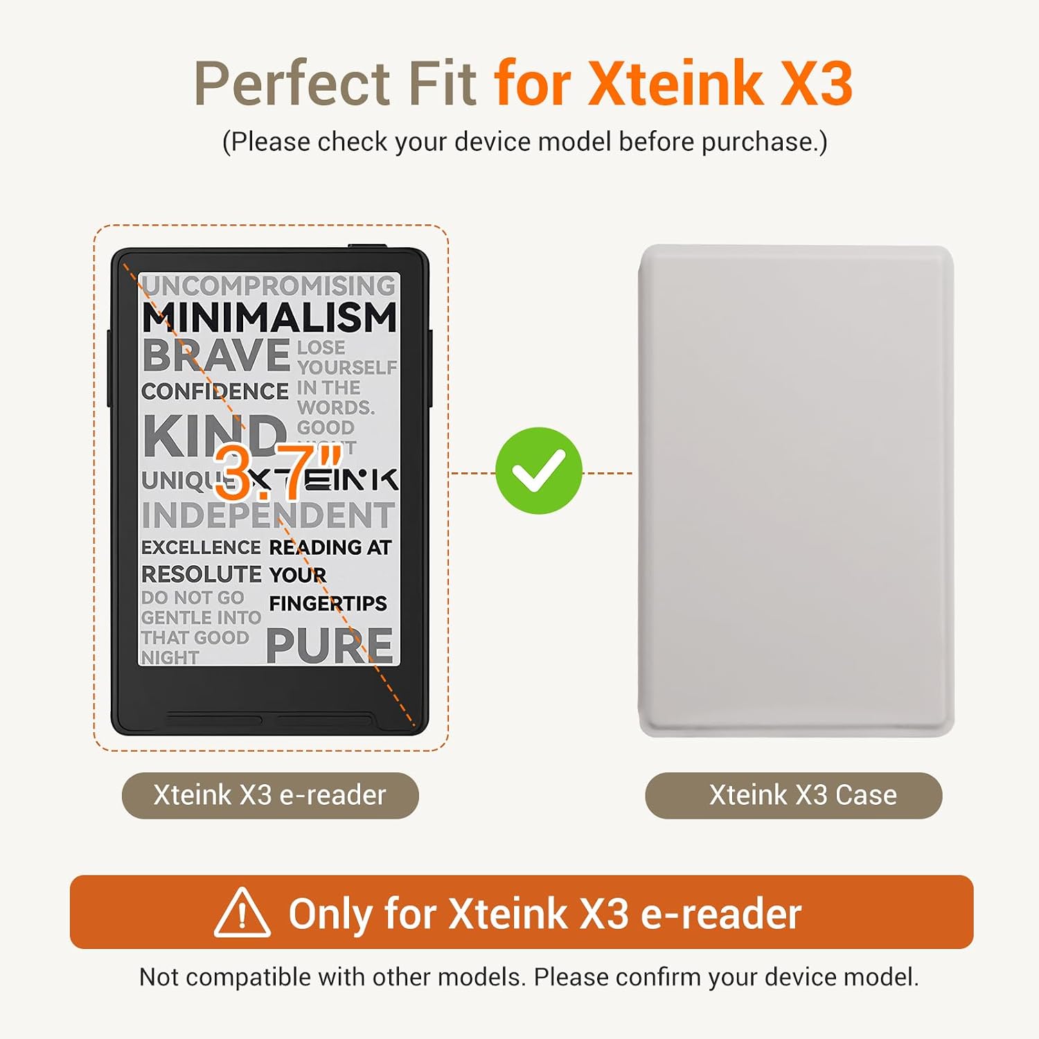 ESTUCHE COBAK PARA LECTOR EBOOK XTEINK X3 3.7' CUERO PU GRIS - 2