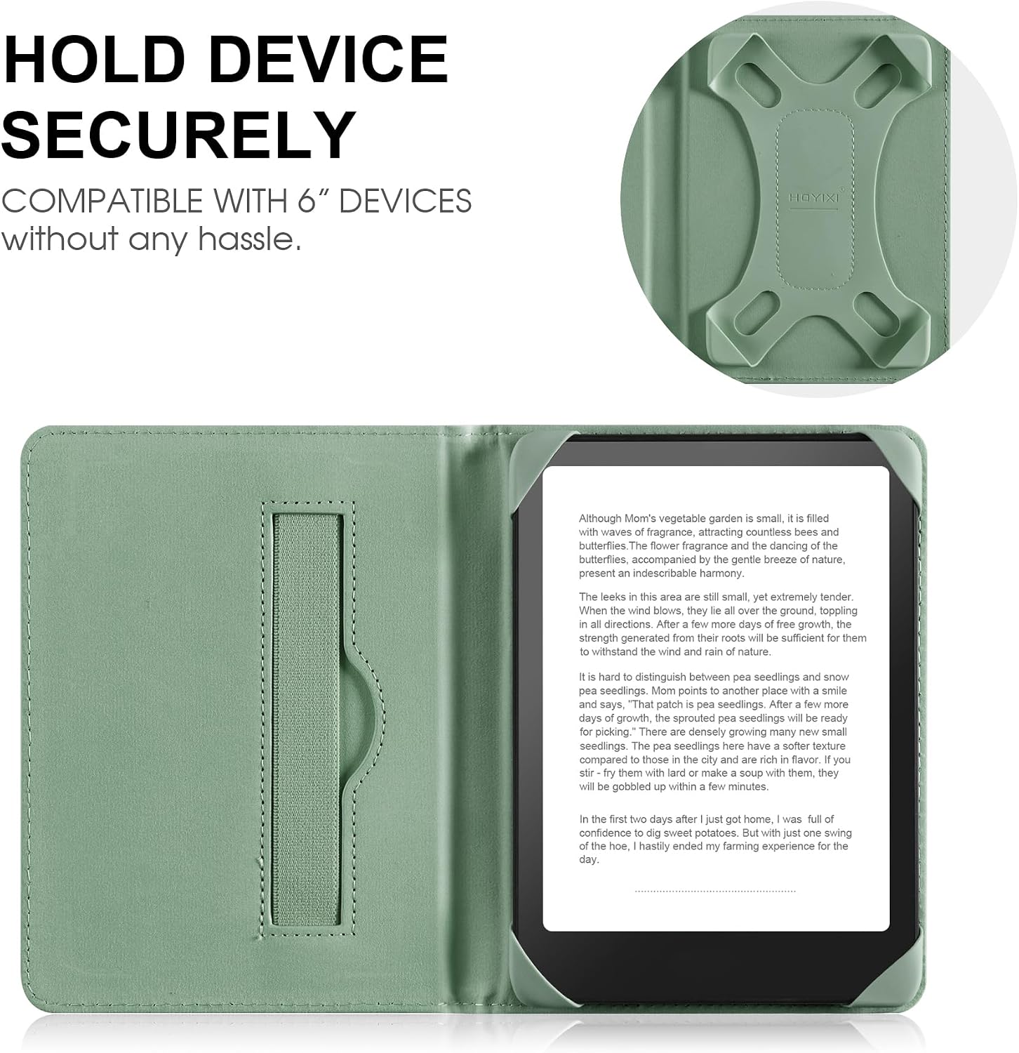 ESTUCHE UNIVERSAL PARA EREADER 6 PULGADAS HOYIXI VERDE - 2