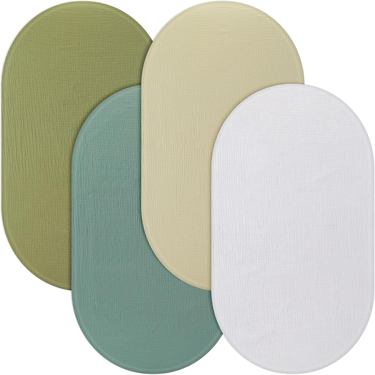 SÁBANAS PARA MOISÉS TEGEME 4 UNIDADES ALGODÓN MUSELINA COLORES BRILLANTES - 1