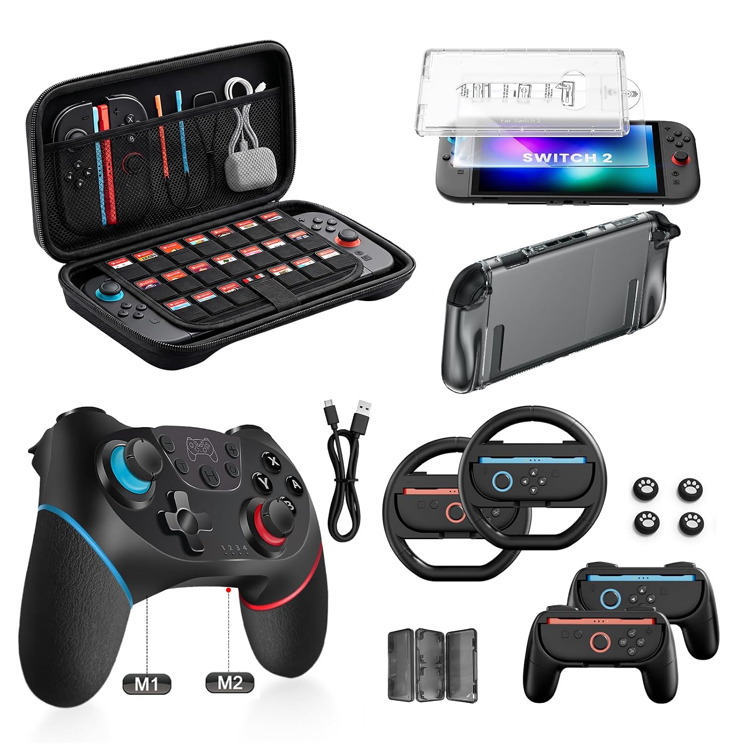KIT DE ACCESORIOS PRO CONTROLLER BINBOK VR PARA NINTENDO SWITCH 2 17 EN 1 - 1