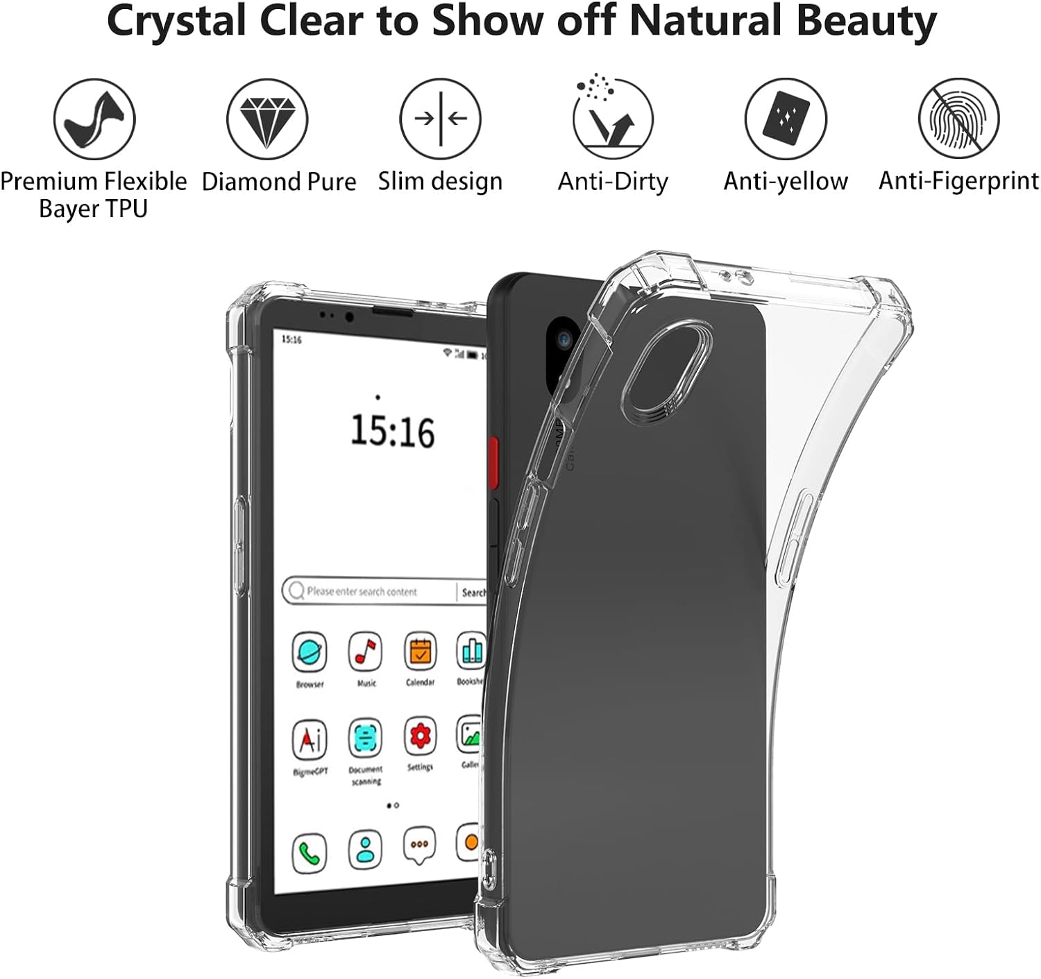 ESTUCHE AIRCAWIN PARA LECTOR BIGME HIBREAK PRO 6.13' TRANSPARENTE - 2