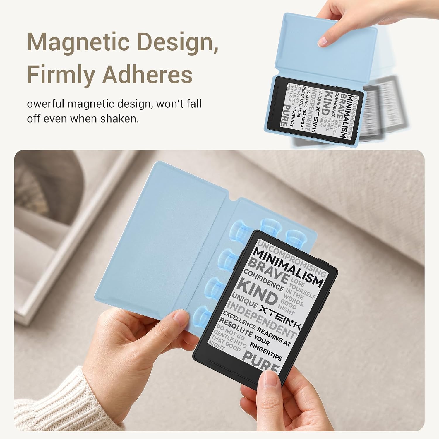 ESTUCHE COBAK MAGNETIC PARA LECTOR EBOOK XTEINK X3 3.7' AZUL CIELO - 4