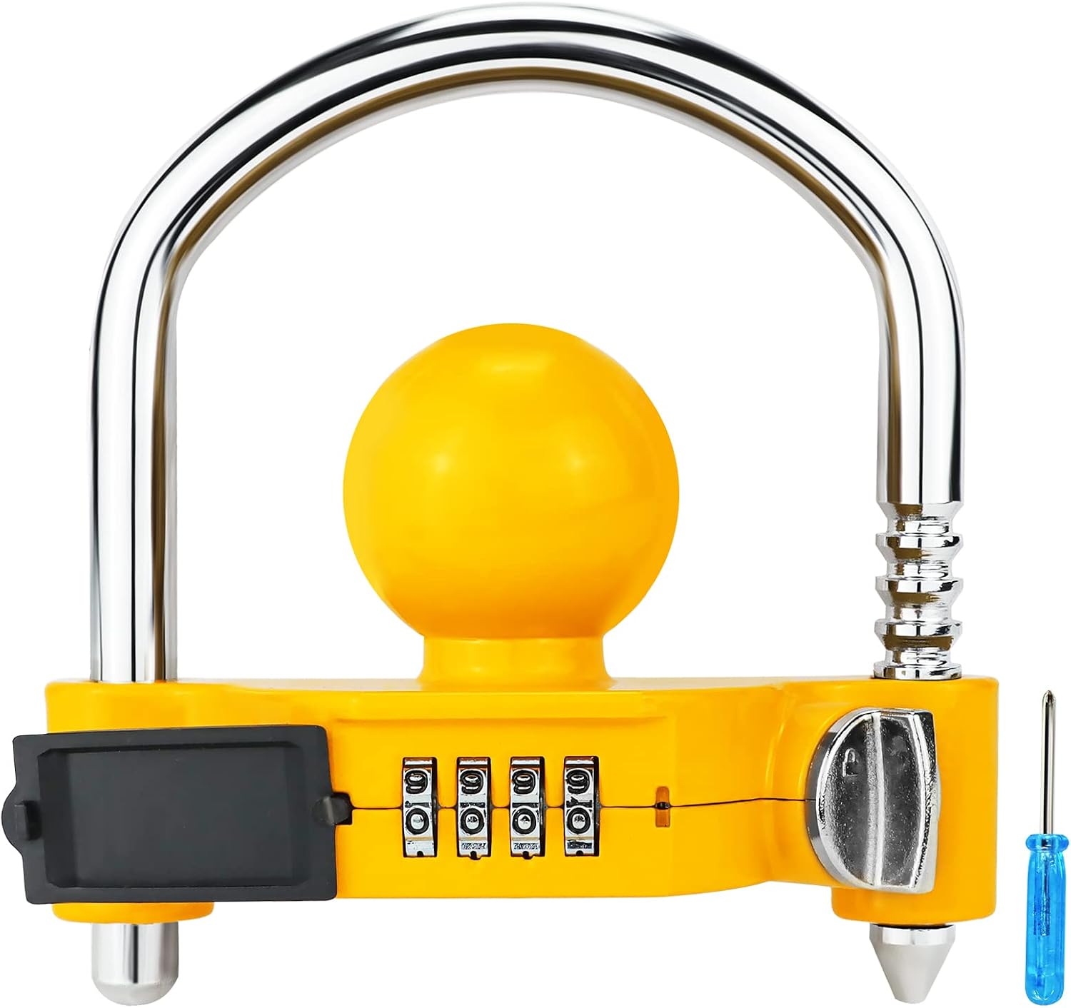CANDADO PARA ENGANCHE FUNMIT CON COMBINACIÓN UNIVERSAL AMARILLO - 1