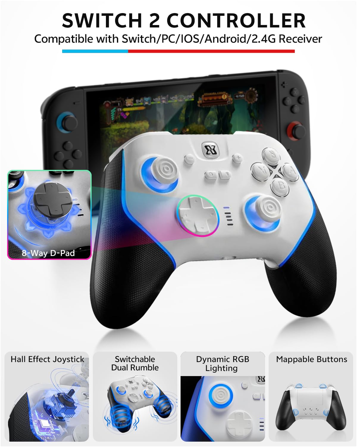 KIT DE ACCESORIOS PRO CONTROLLER BINBOK VR PARA NINTENDO SWITCH 2 17 EN 1 - 3