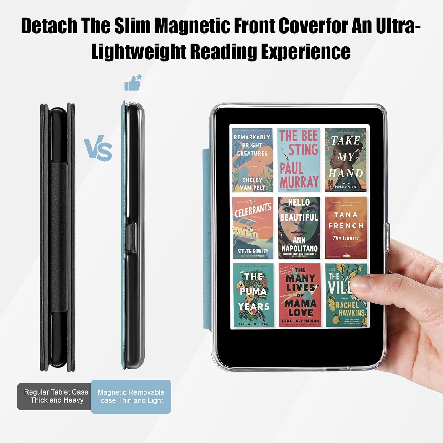ESTUCHE E NET-CASE PARA KOBO CLARA COLOUR 6' (2024) CON TAPA MAGNÉTICA DESMONTABLE AZUL CIELO - 5