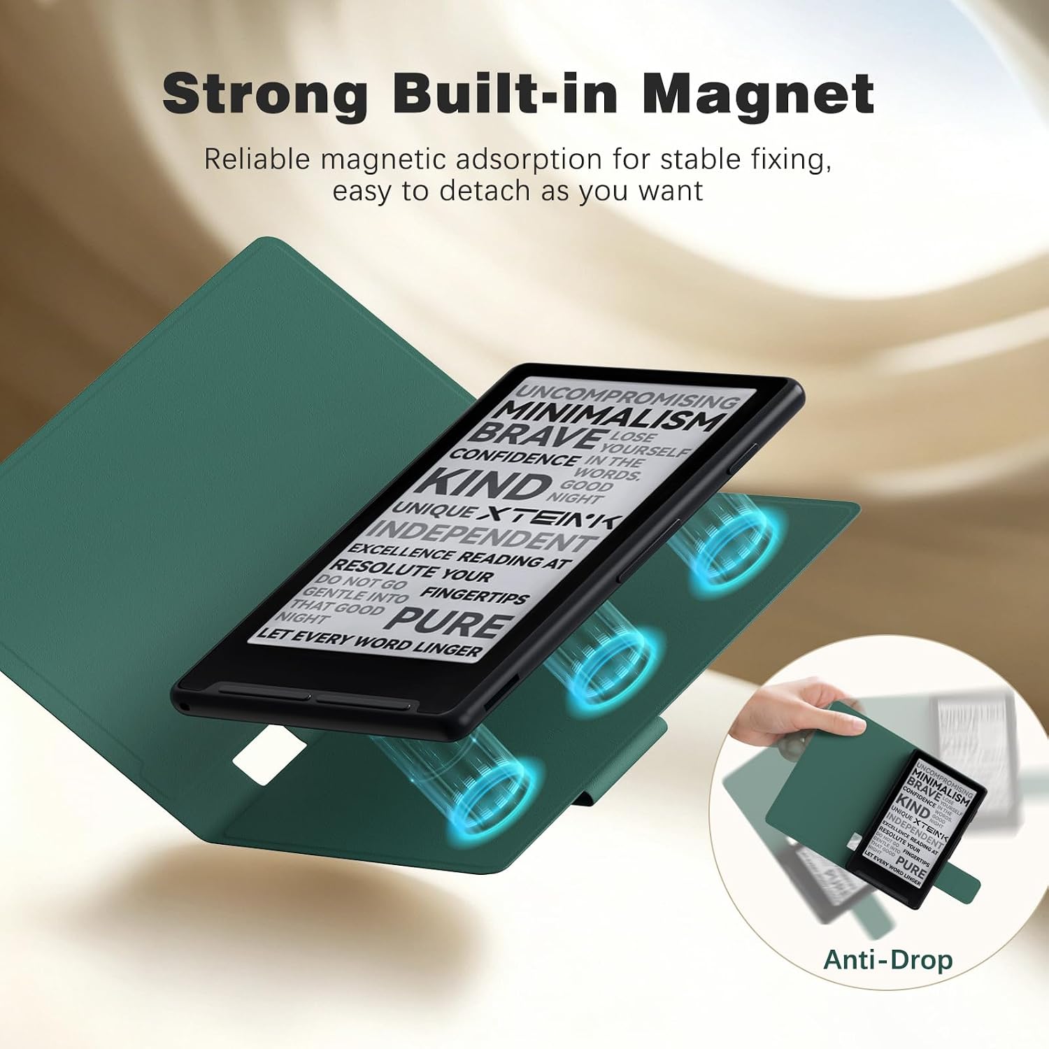 ESTUCHE MOKO MAGNETIC PARA LECTOR XTEINK X4 4.3 PULGADAS VERDE MEDIANOCHE - 4