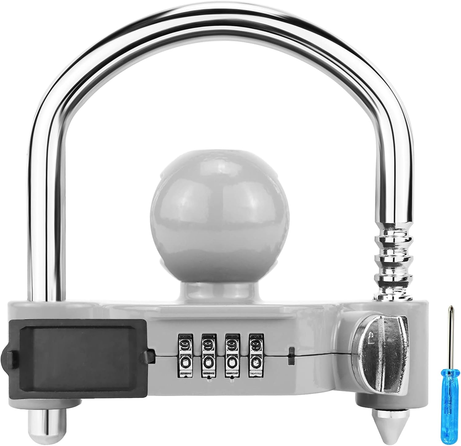CANDADO PARA ENGANCHE FUNMIT UNIVERSAL CON COMBINACIÓN GRIS - 1