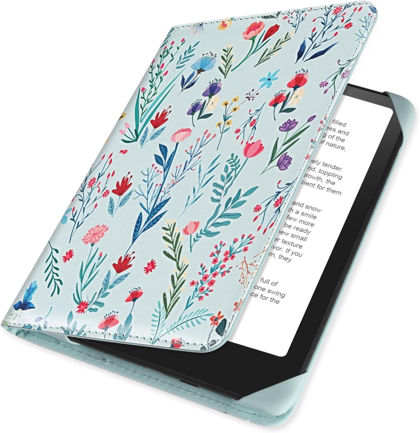 ESTUCHE UNIVERSAL PARA EREADER 6 PULGADAS HOYIXI FLORES AZULES - 2