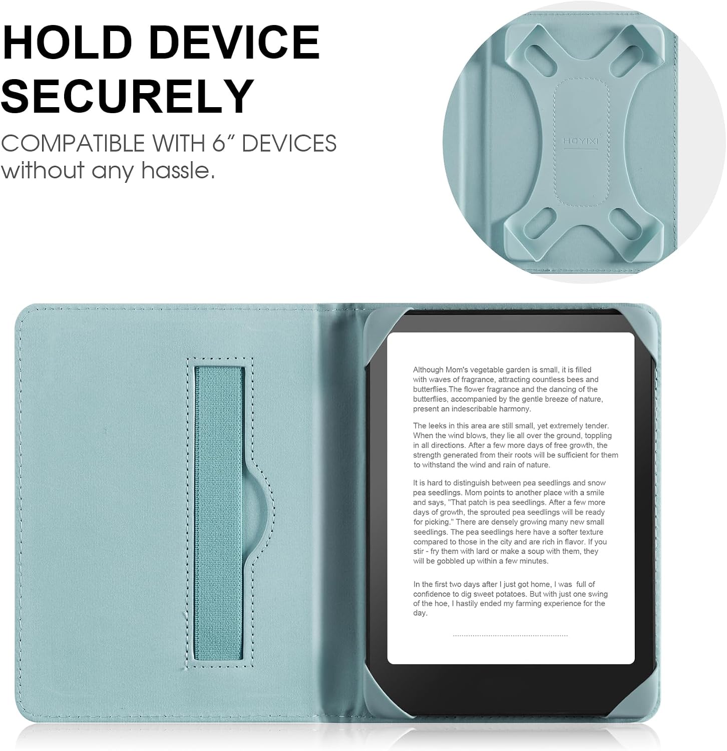 ESTUCHE UNIVERSAL PARA EREADER 6 PULGADAS HOYIXI FLORES AZULES - 3