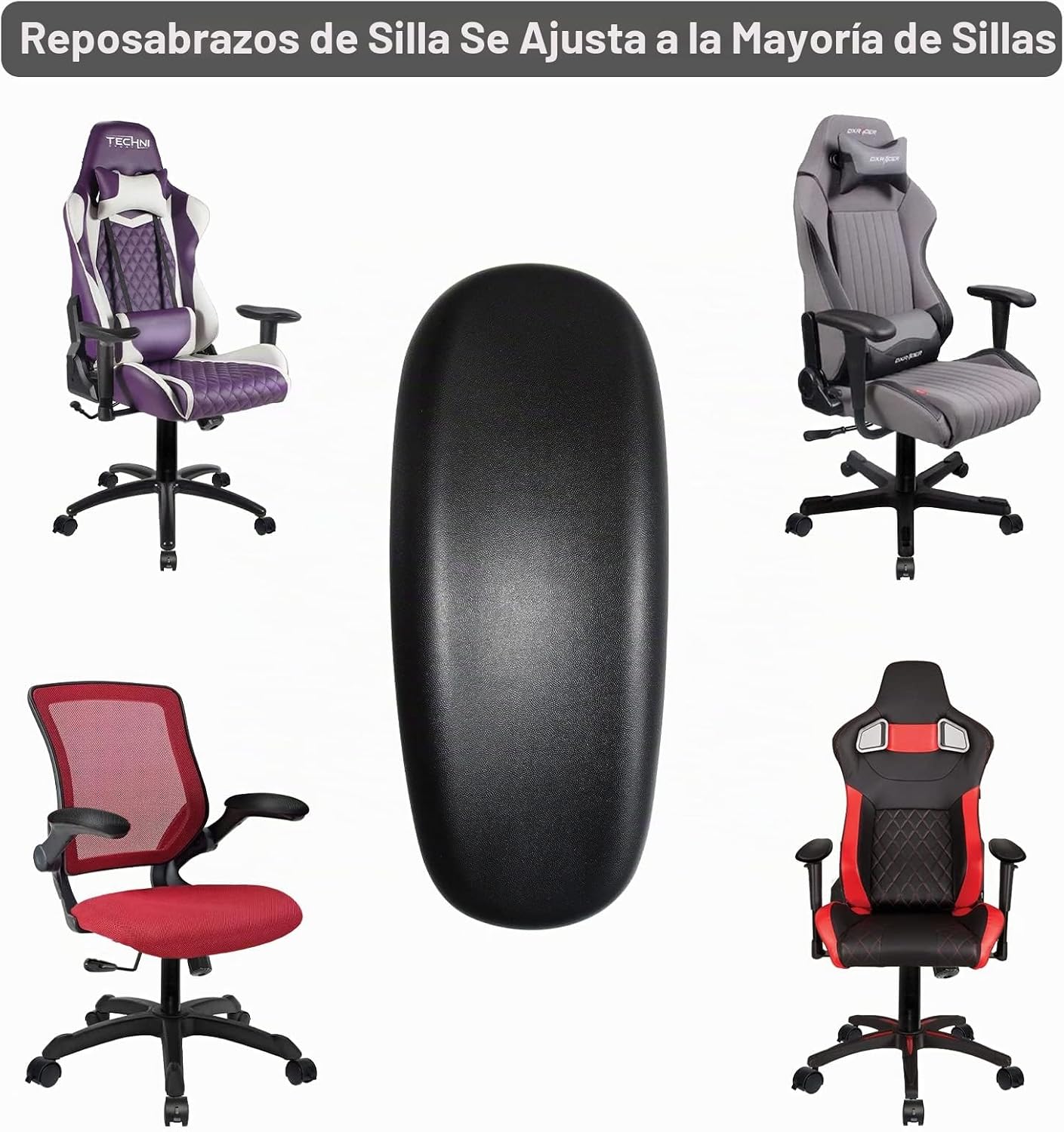 REPUESTO DE REPOSABRAZOS PARA SILLA DE OFICINA MYSIT UNIVERSAL 4' O 5.5' DE DISTANCIA ENTRE ORIFICIOS - 4