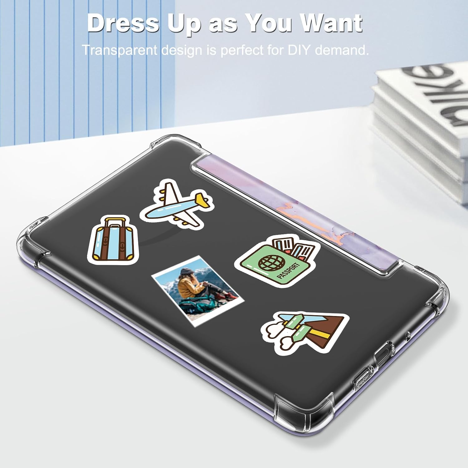 ESTUCHE FINTIE SLIM TPU PARA KINDLE 6' 11ª GENERACIÓN 2024/2022 MÁRMOL LILA - 5