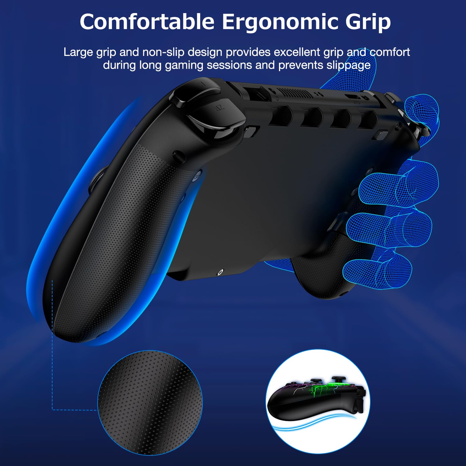 CONTROL INALÁMBRICO SPICAN PARA NINTENDO SWITCH PATRÓN NEGRO CRAQUELADO - 5