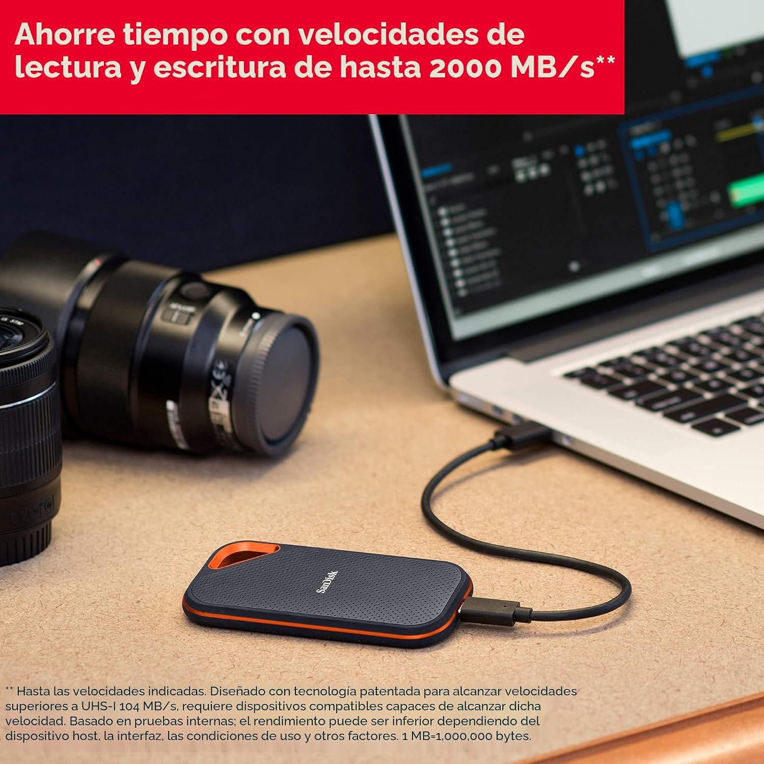 DISCO SÓLIDO EXTERNO SANDISK EXTREME PRO PORTABLE SSD 2TB - 5