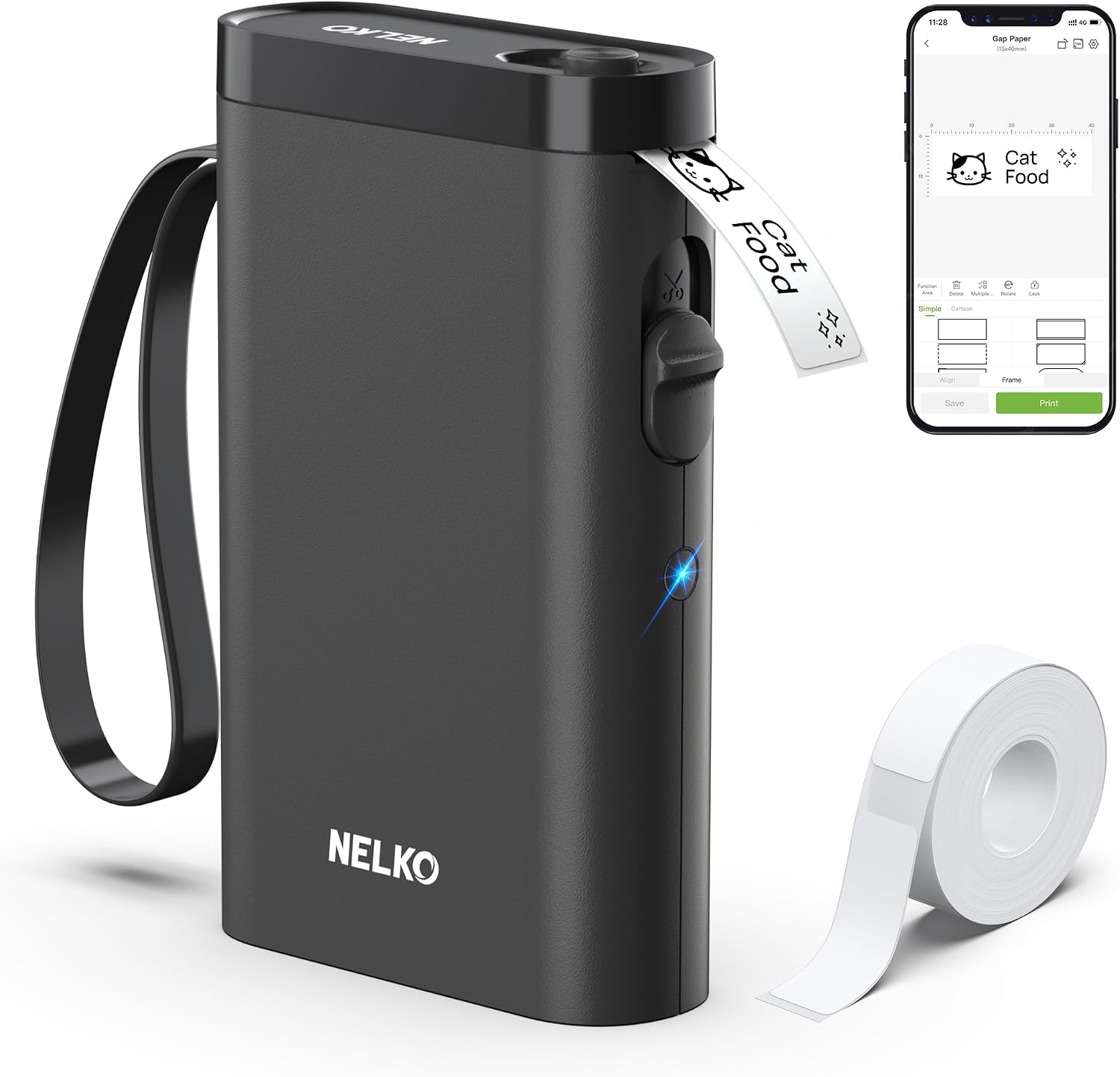 IMPRESORA DE ETIQUETAS NELKO P21 BLUETOOTH NEGRA - 1