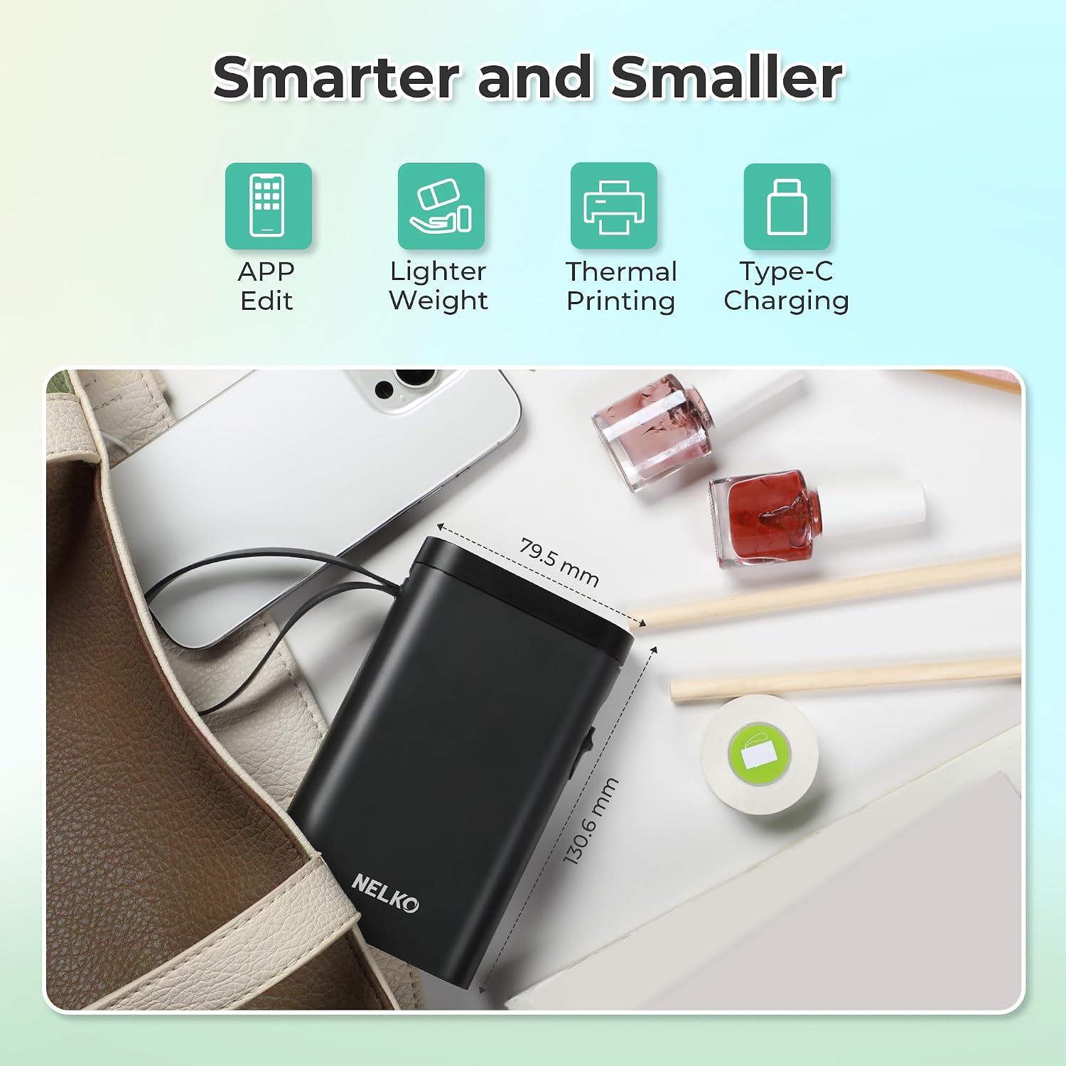 IMPRESORA DE ETIQUETAS NELKO P21 BLUETOOTH NEGRA - 4