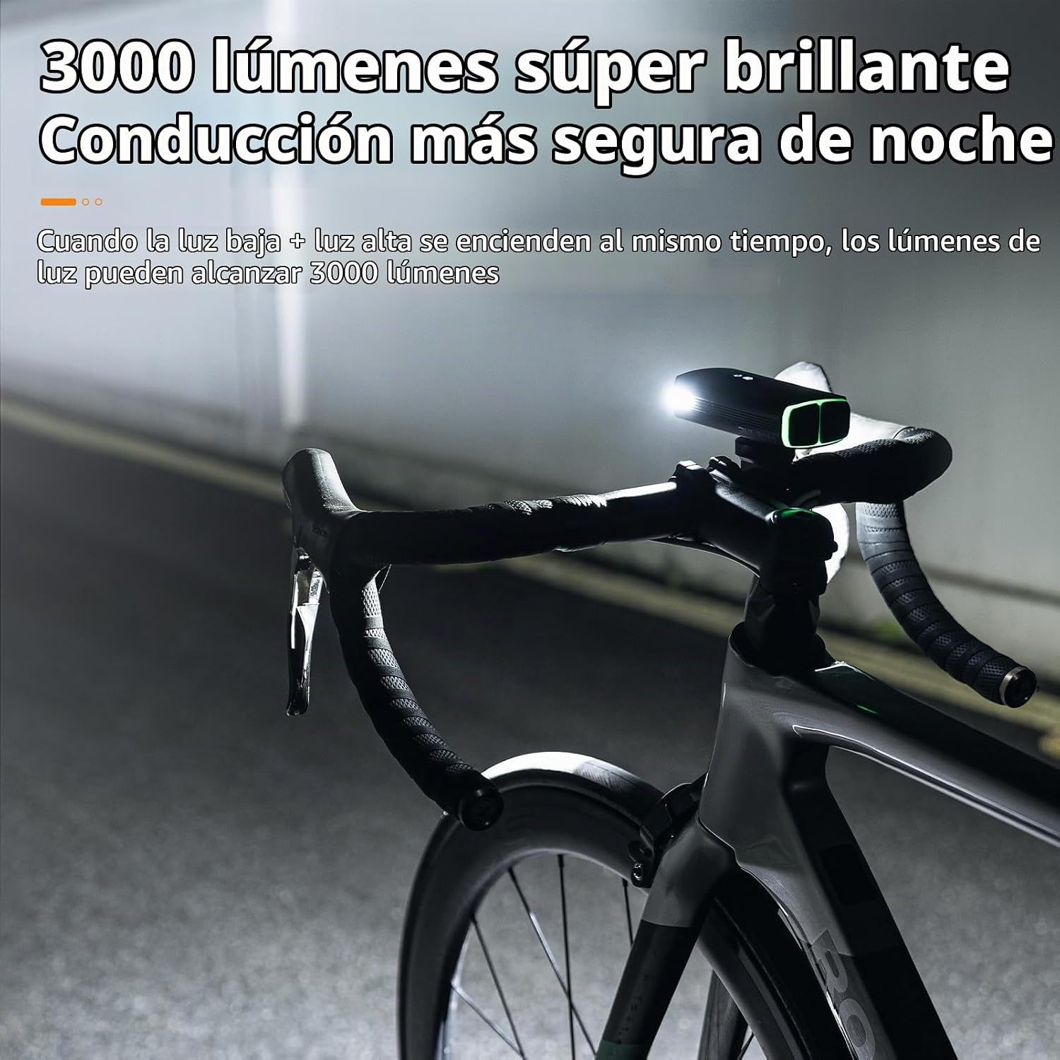 LUZ PARA BICICLETA ROCKBROS 3000 LÚMENES RECARGABLE USB-C - 3