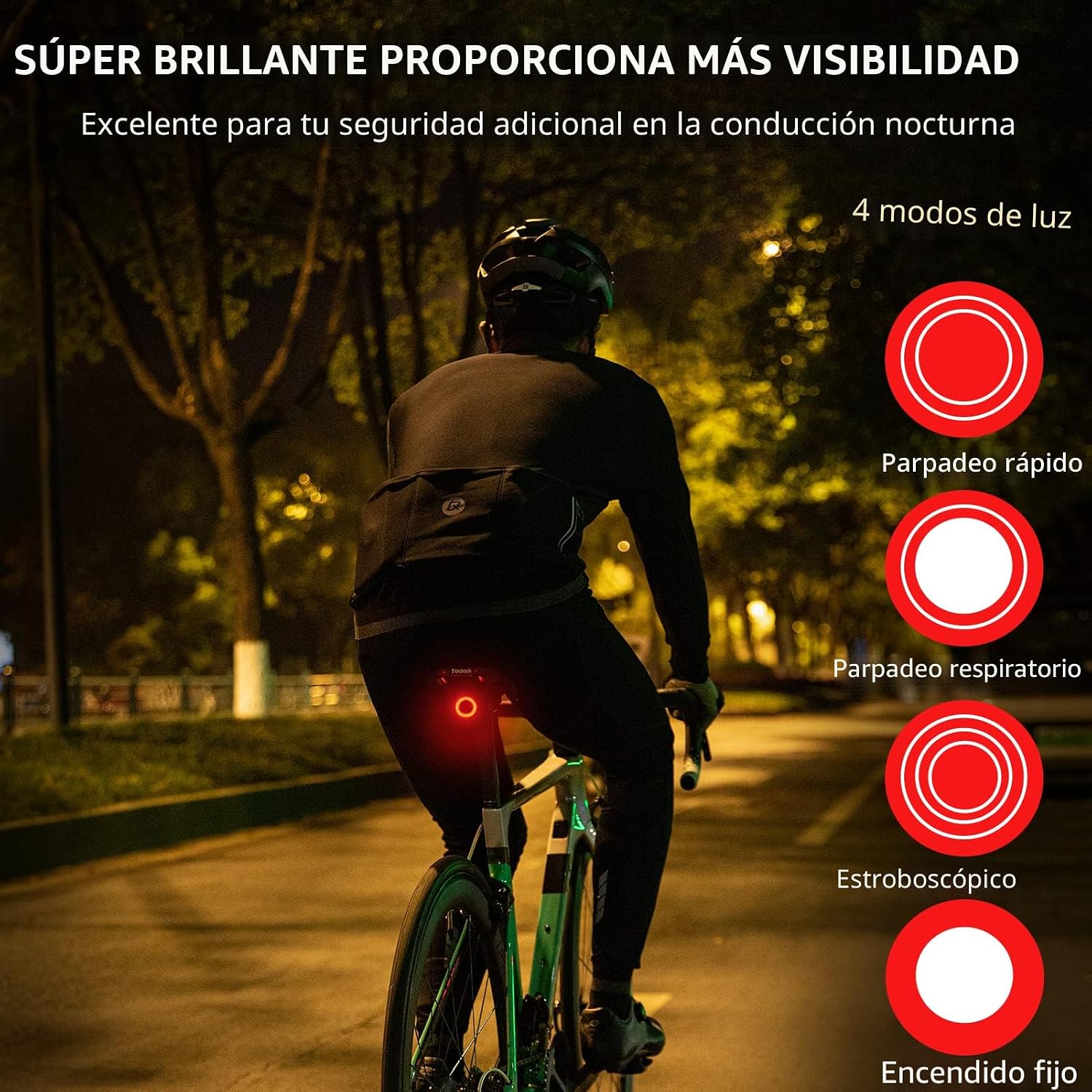 LUZ TRASERA PARA BICICLETA ROCKBROS Q5 DUAL BRACKET MOUNT - 4