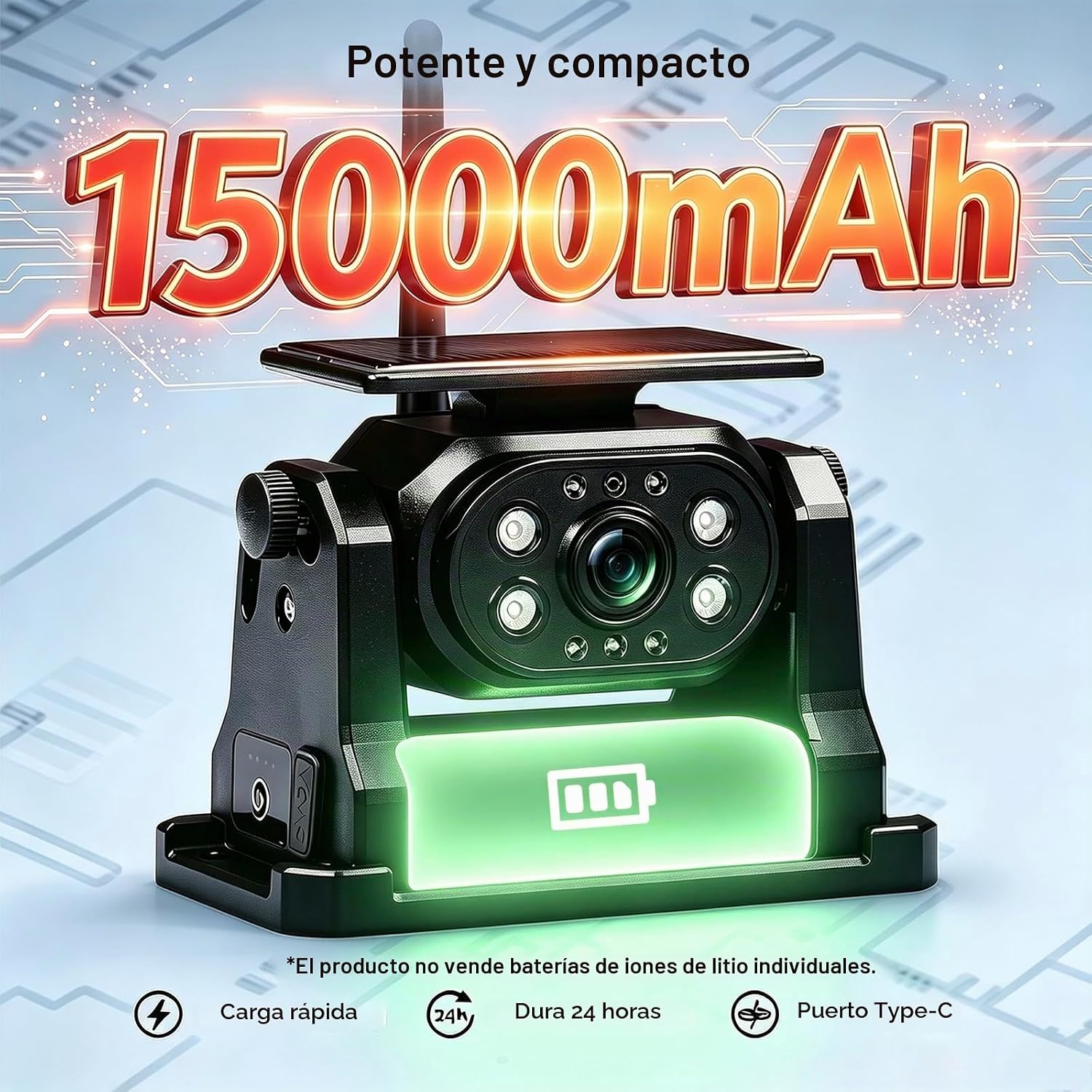 CÁMARA DE REVERSA INALÁMBRICA VOONOA VN003 CON BATERÍA 15000MAH Y MONITOR 7 PULGADAS 1080P - 5