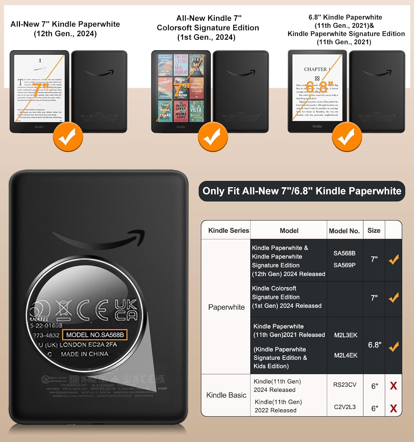 FUNDA MOKO PARA KINDLE PAPERWHITE 7'/6.8' (12ª/11ª GEN 2024/2021) - 2
