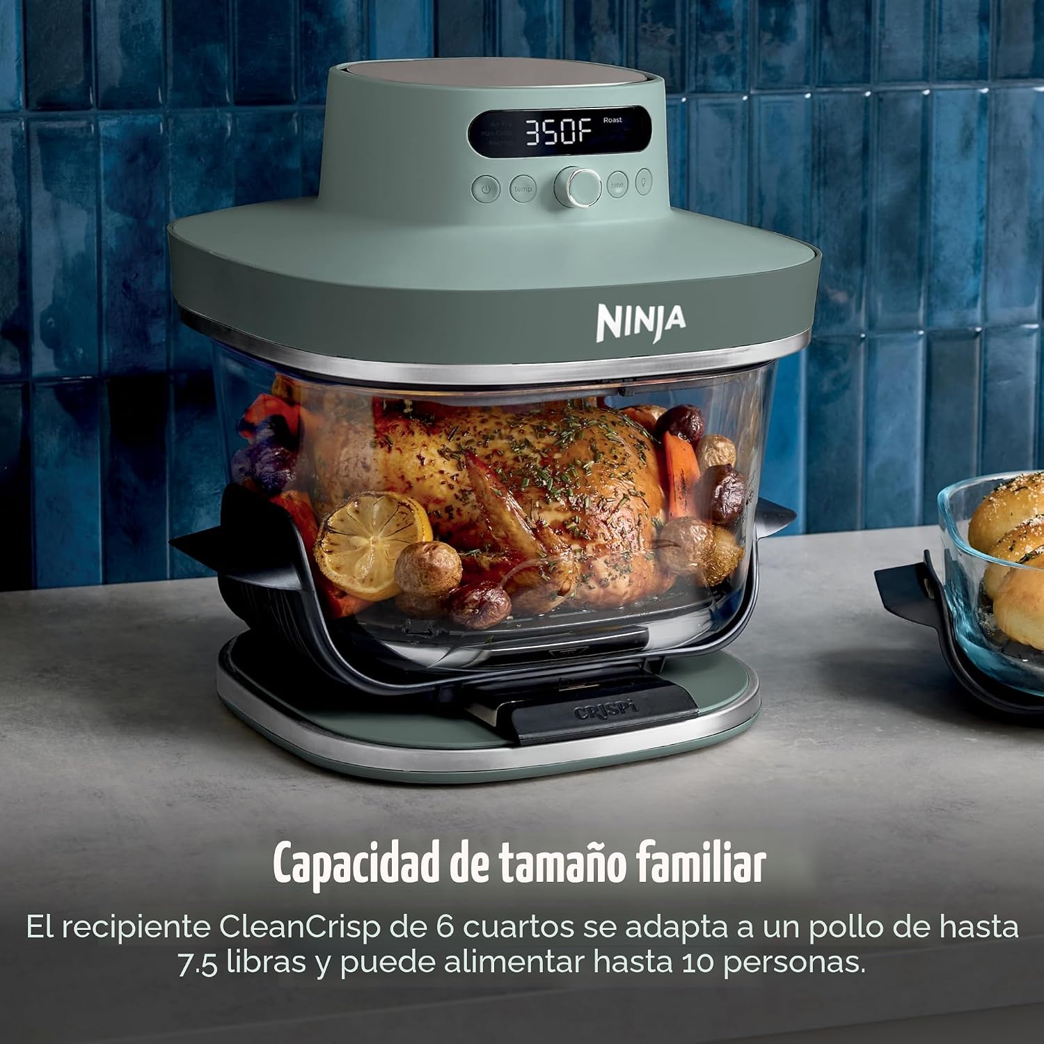 FREIDORA DE AIRE NINJA CRISPI PRO GLASS 6 EN 1 AMBAR 6 QT - 5