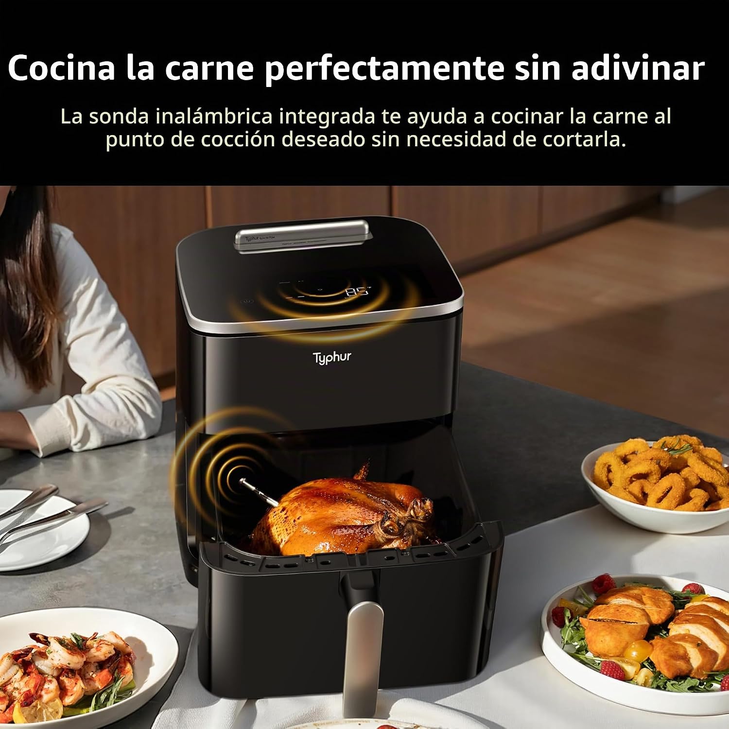 FREIDORA DE AIRE TYPHUR SYNC 8QT CON TERMÓMETRO INALÁMBRICO INTEGRADO - 2