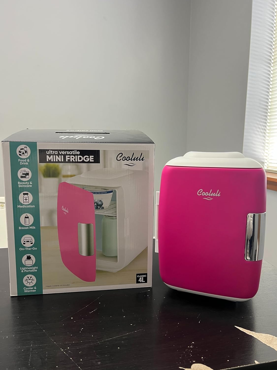 REFRIGERADORA PORTÁTIL COOLULI SKINCARE MINI FRIDGE 4L FUCSIA - 5