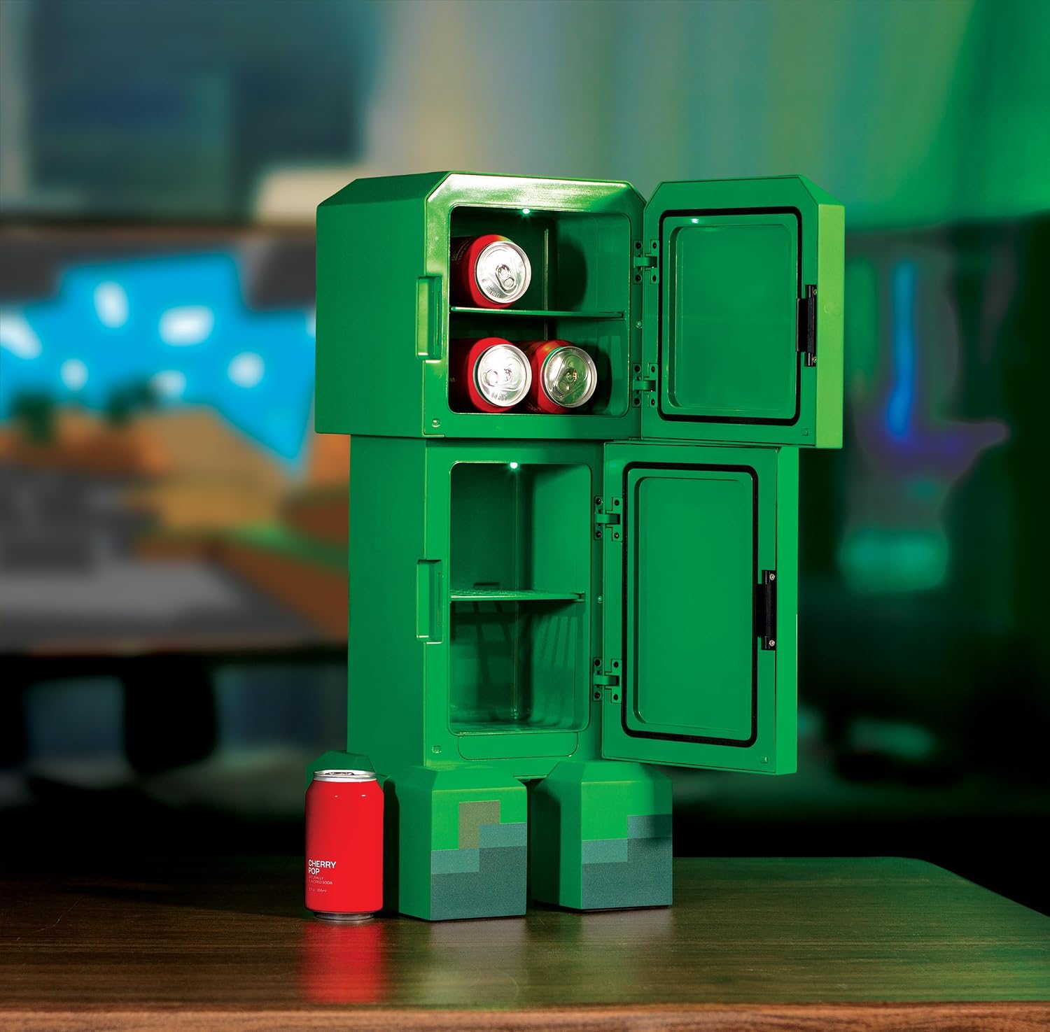 REFRIGERADORA MINI UKONIC MINECRAFT LEGENDS CREEPER 8L 12 LATAS - 3
