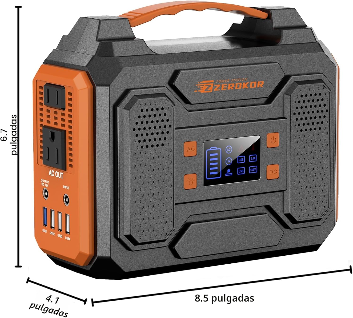 GENERADOR ELÉCTRICO PORTÁTIL ZEROKOR 300W 280WH SIN PANEL SOLAR - 3