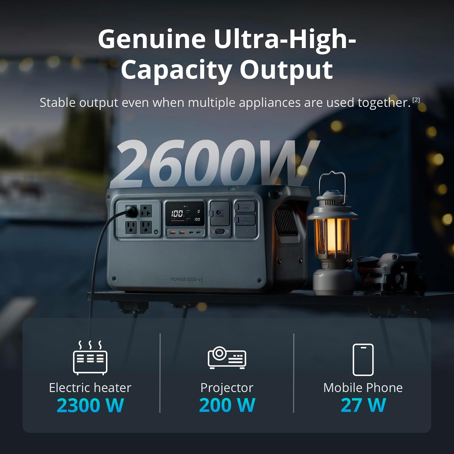 GENERADOR ELÉCTRICO PORTÁTIL DJI POWER 1000 V2 1024WH - 2