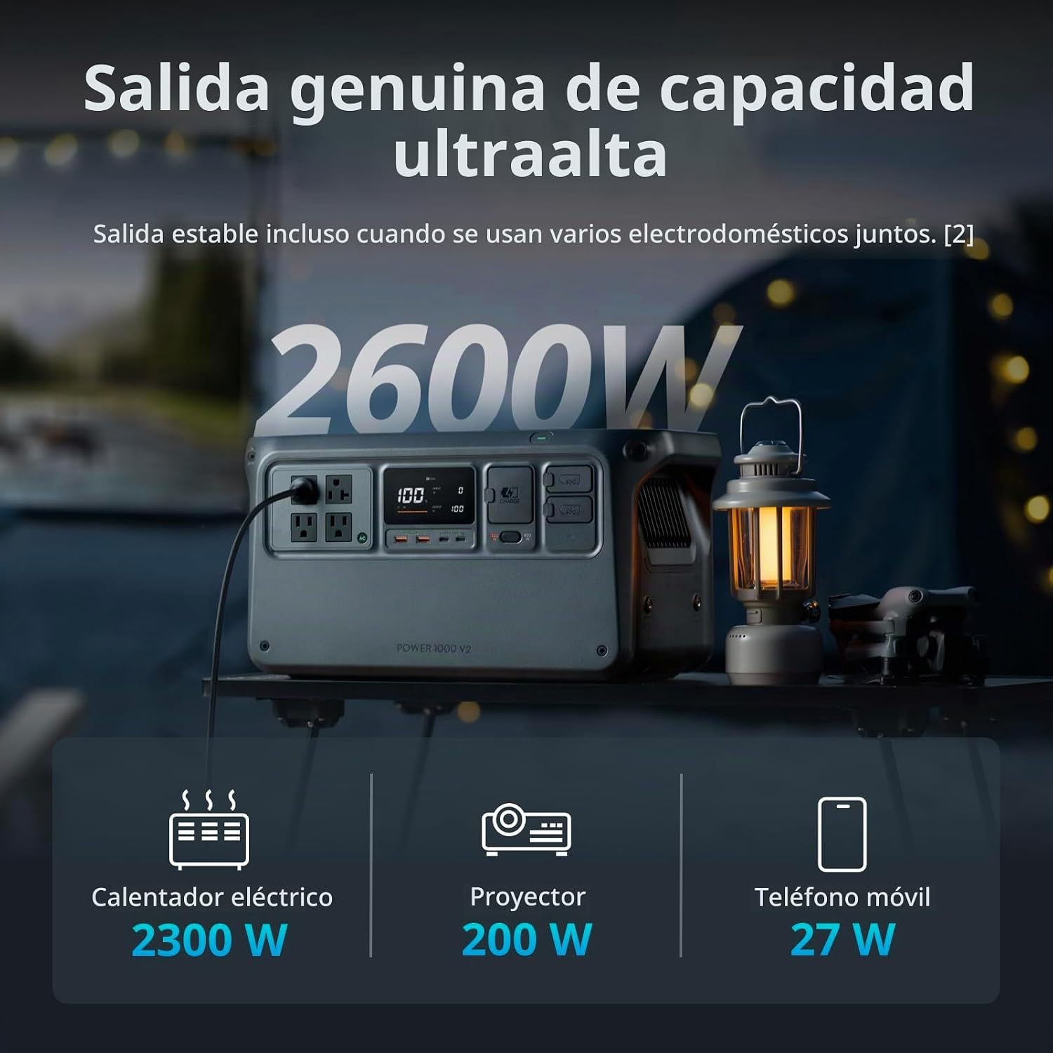 GENERADOR ELÉCTRICO PORTÁTIL DJI POWER 2000 2048WH LFP - 2