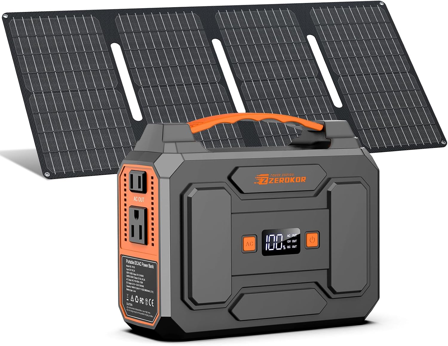 GENERADOR ELÉCTRICO PORTÁTIL ZEROKOR 100W CON PANEL SOLAR 40W - 1