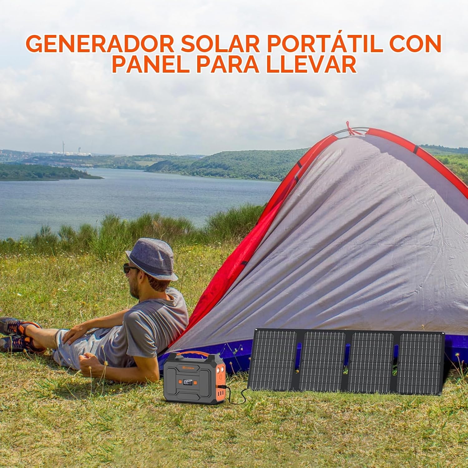 GENERADOR ELÉCTRICO PORTÁTIL ZEROKOR 100W CON PANEL SOLAR 40W - 2