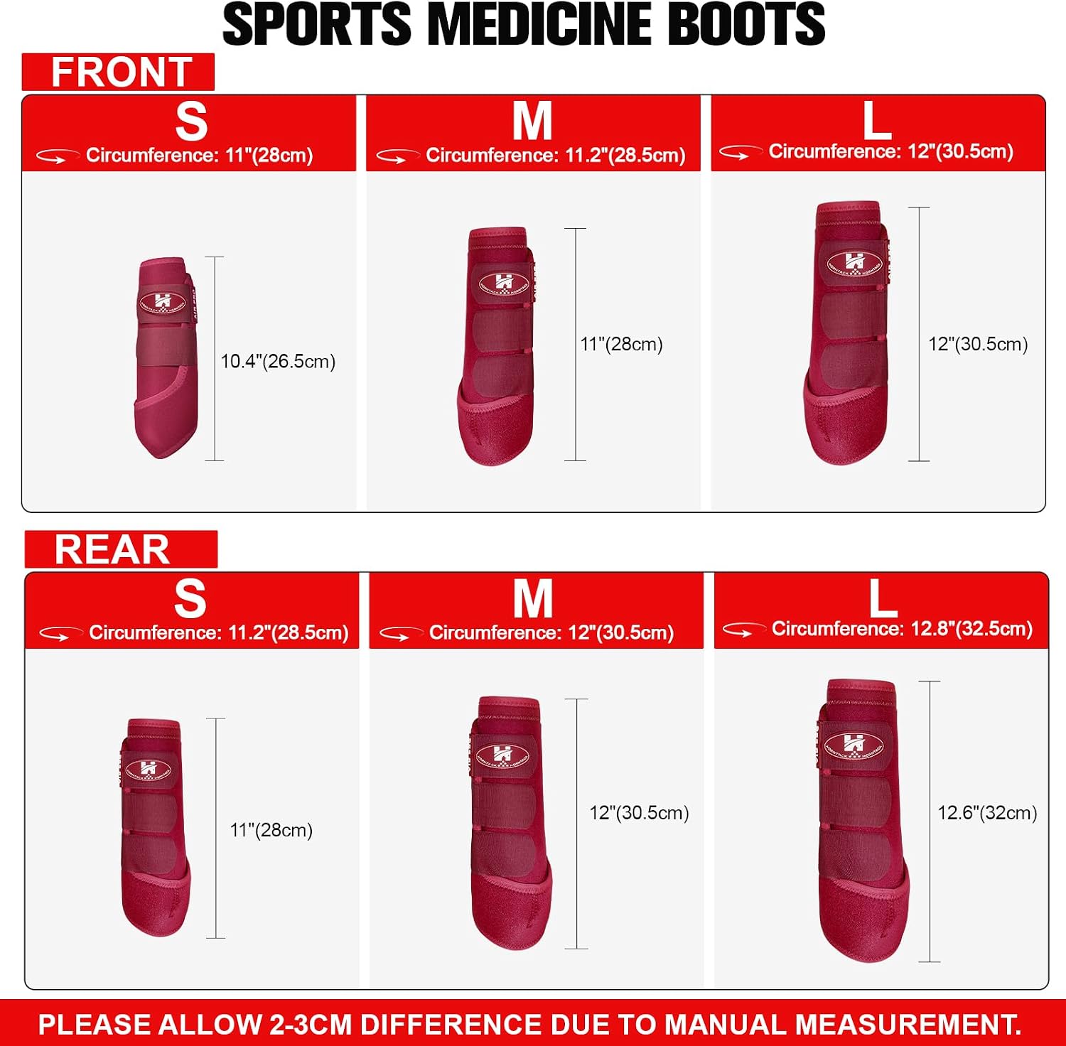 BOTAS SPLINT PARA CABALLO HORNTACK ROJO CARMESÍ GRANDE - 2