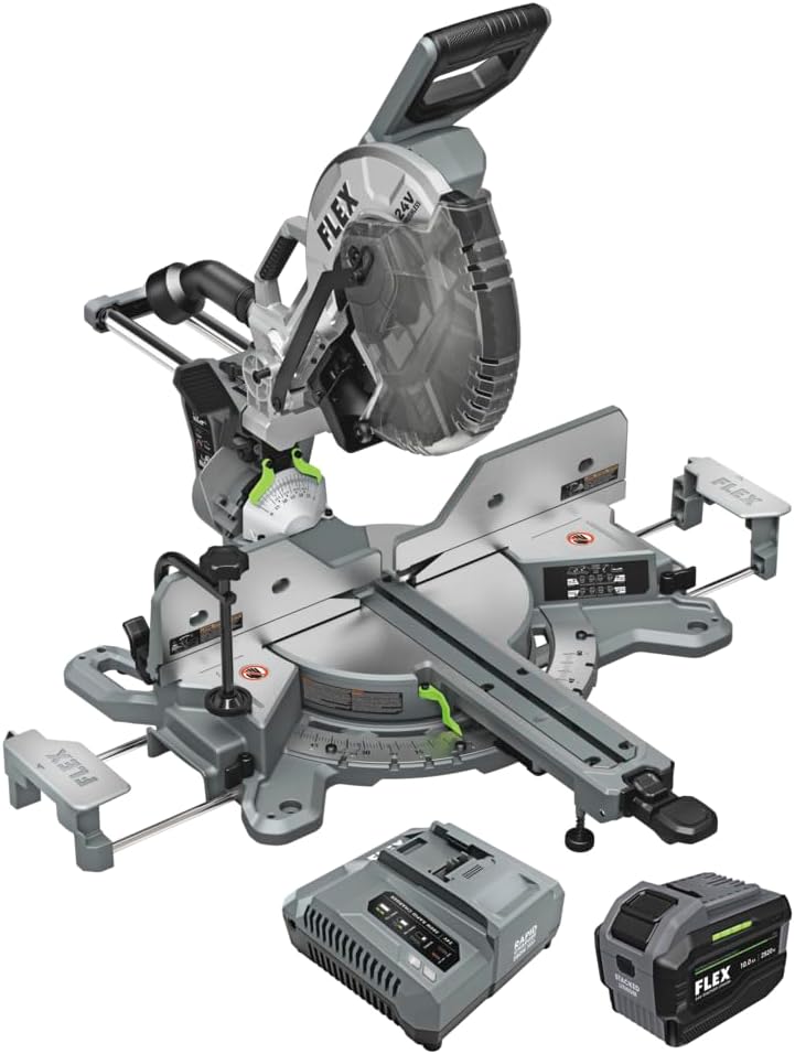 SIERRA INGLETEADORA FLEX 24V BRUSHLESS 12 PULGADAS DUAL BEVEL DESLIZANTE FX7141A-1J - 1