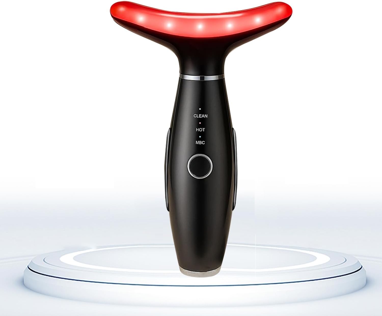 MASAJEADOR FACIAL TLINNA 7 COLORES RED-LIGHT TERAPIA PARA ROSTRO Y CUELLO VIBRATORIO NEGRO - 1