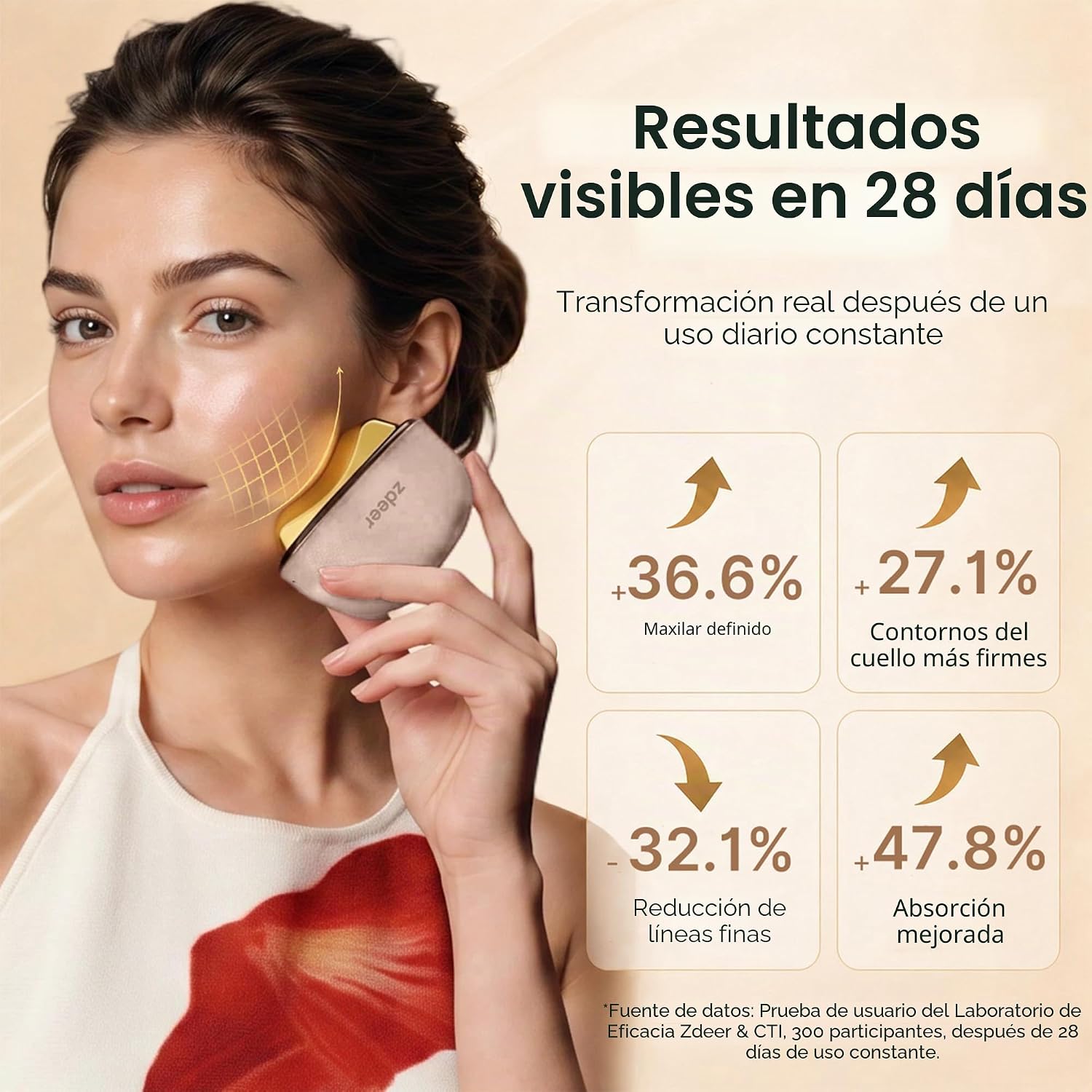 HERRAMIENTA ELÉCTRICA GUA SHA ZDEER GS5 ROSA CON LUZ ROJA Y MASAJE TÉRMICO - 3