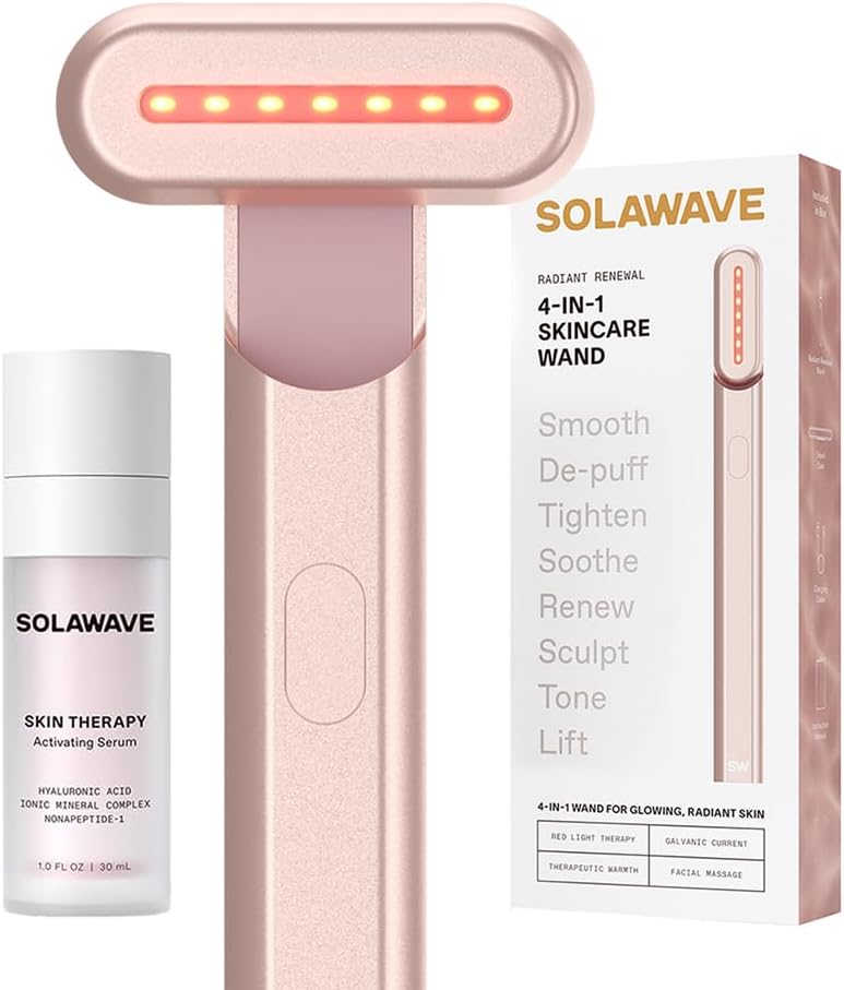 DISPOSITIVO DE TERAPIA DE LUZ ROJA 4 EN 1 SOLAWAVE PARA ROSTRO Y CUELLO CON SUERO ACTIVADOR - 1