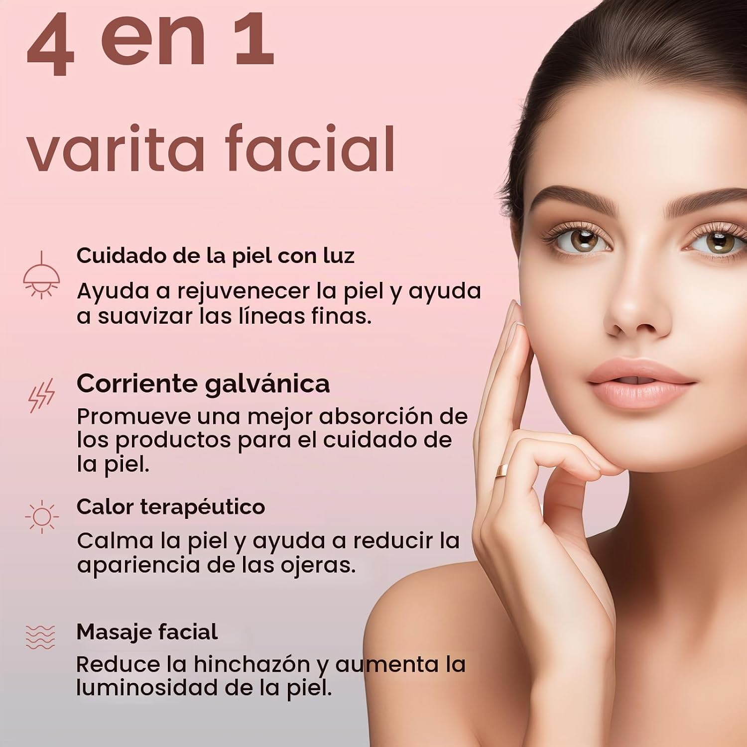 DISPOSITIVO FACIAL LONDXIN 4 EN 1 CON TERAPIA DE LUZ ROJA Y MICROCORRIENTE PARA ROSTRO Y CUELLO - 2