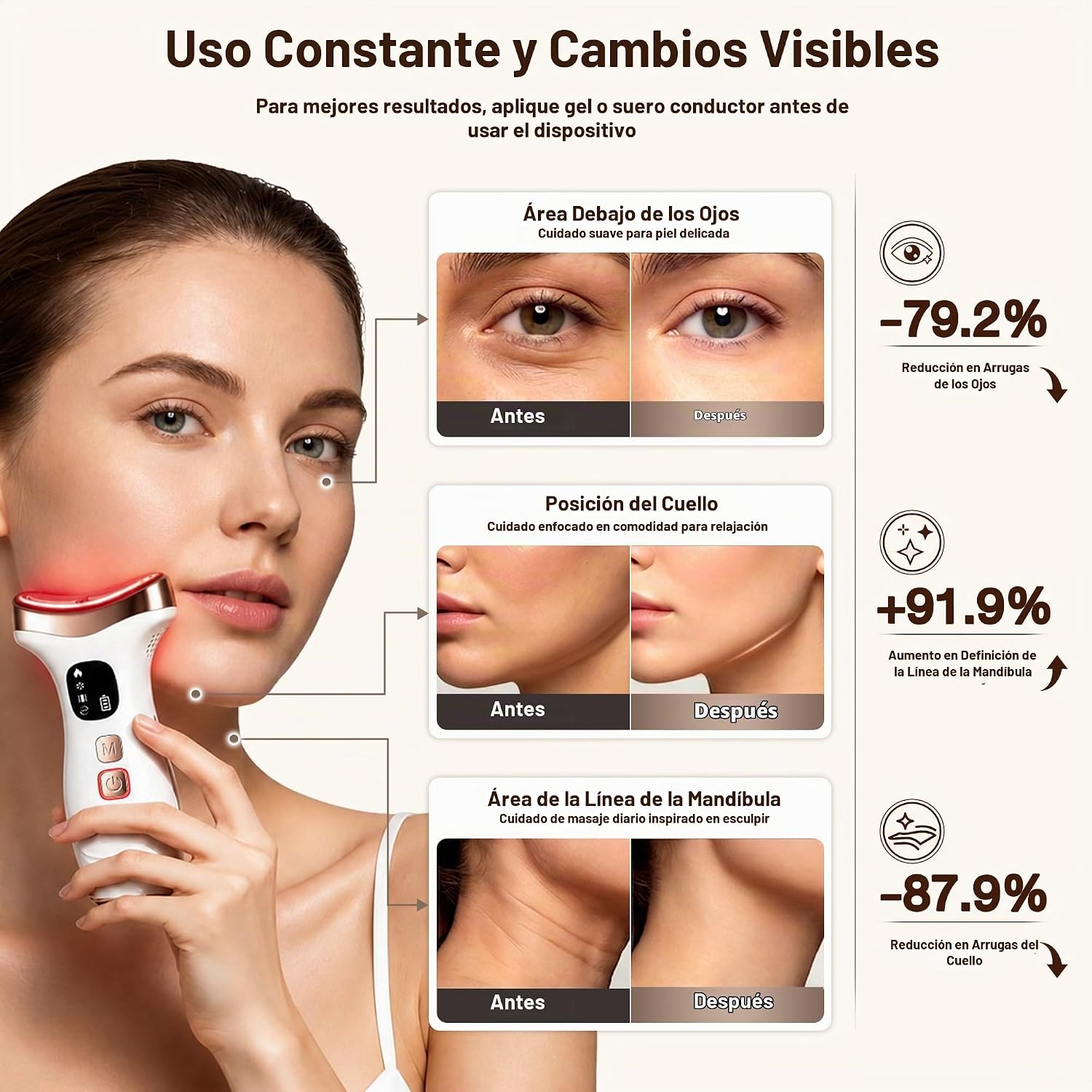 MASAJEADOR FACIAL QUESTGUTS 7 EN 1 PARA ROSTRO Y CUELLO - 4