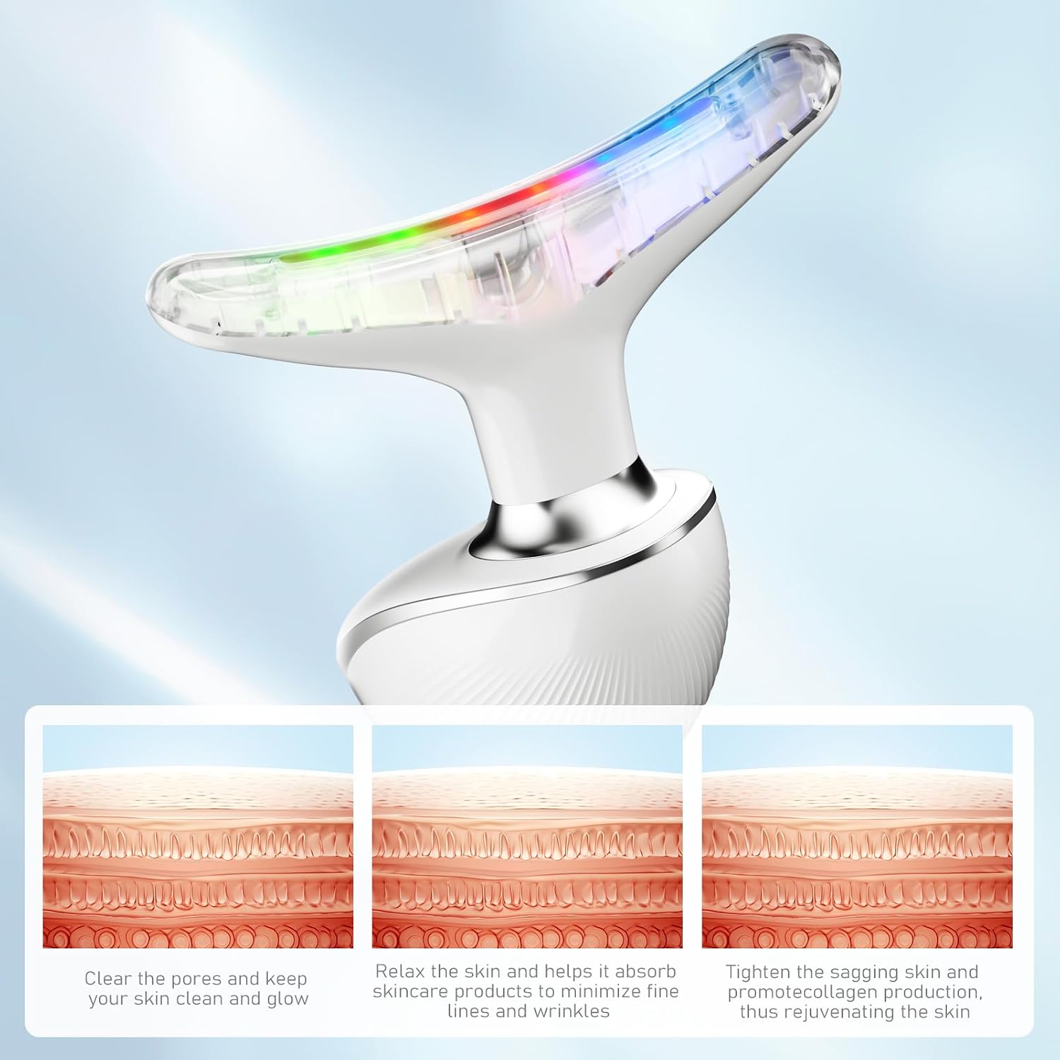 DISPOSITIVO ELÉCTRICO PARA LIFTING FACIAL Y DE CUELLO COCOBEEN BLANCO - 2