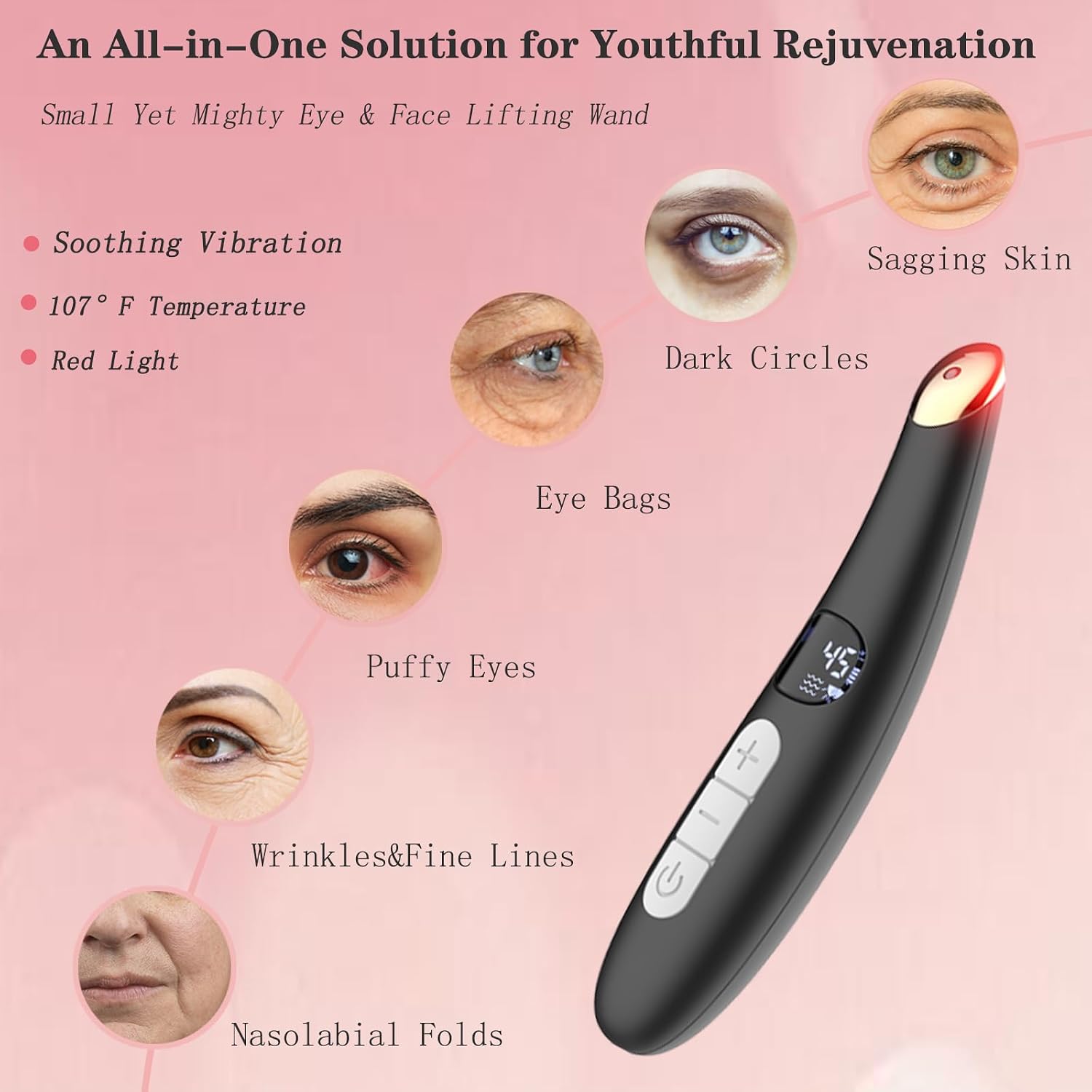 DISPOSITIVO PARA OJOS VOWLEIKE HEATED EYE WAND 3 EN 1 VIBRADOR NEGRO - 2