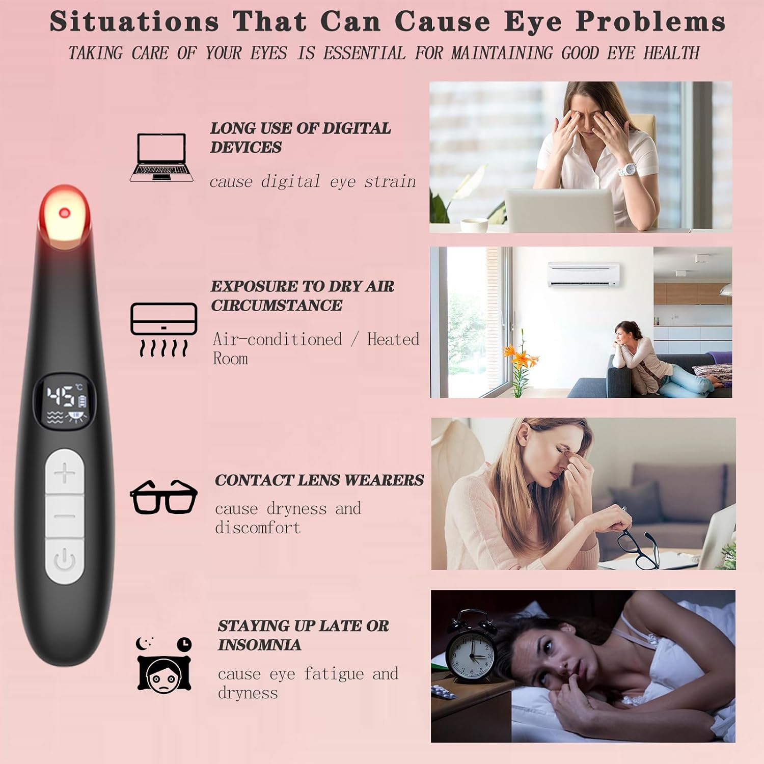 DISPOSITIVO PARA OJOS VOWLEIKE HEATED EYE WAND 3 EN 1 VIBRADOR NEGRO - 3