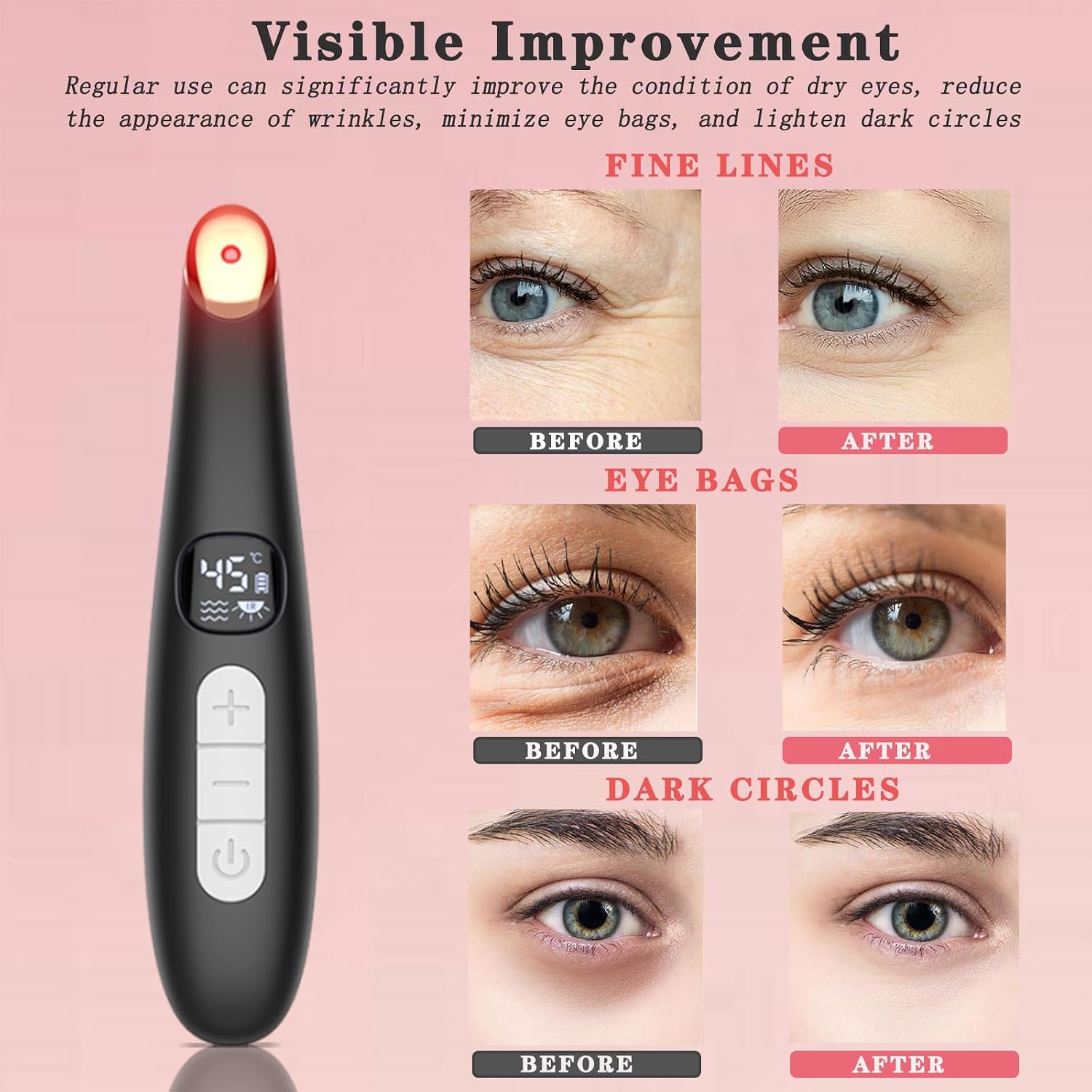 DISPOSITIVO PARA OJOS VOWLEIKE HEATED EYE WAND 3 EN 1 VIBRADOR NEGRO - 4