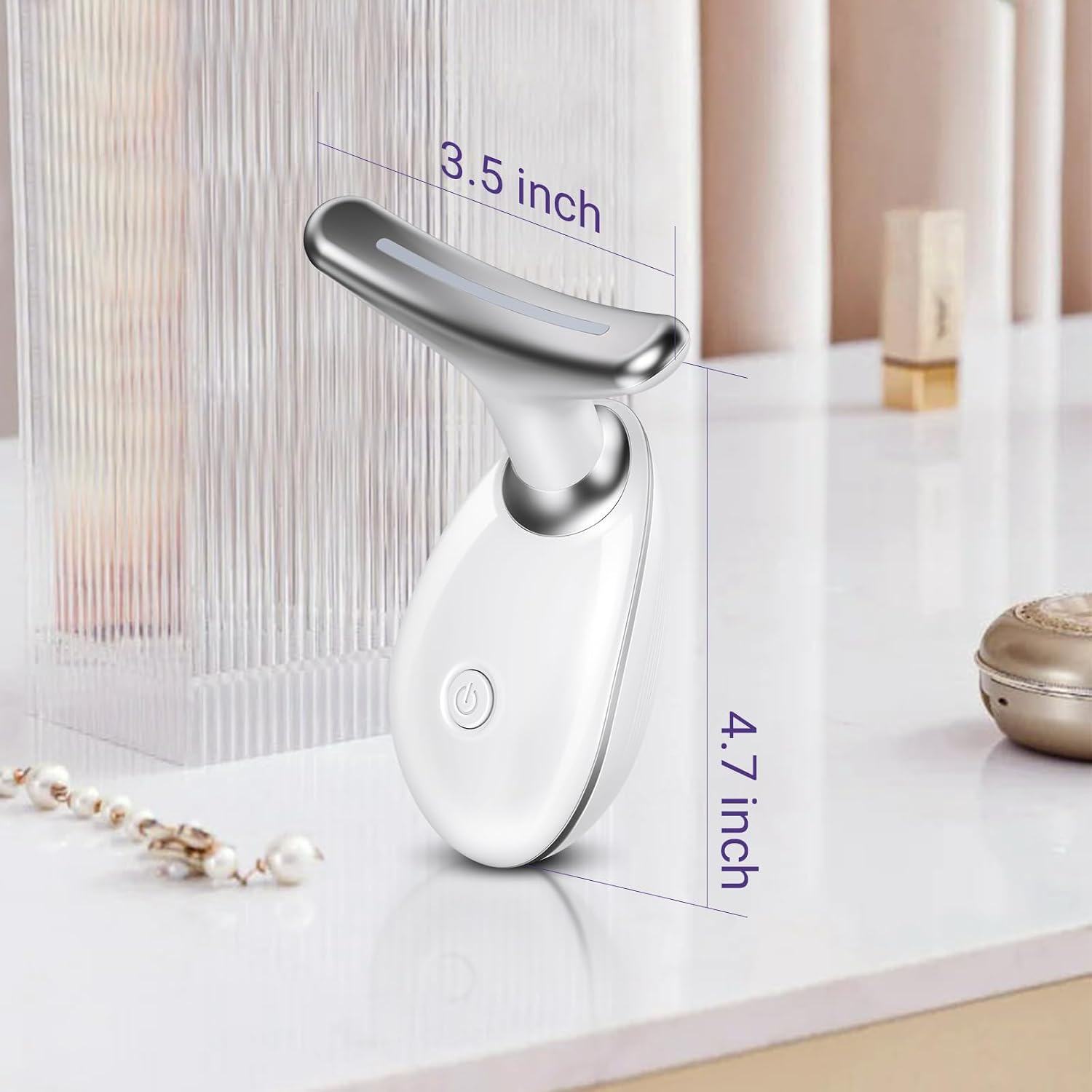 MASAJEADOR FACIAL Y DE CUELLO KYOTTANI 3 MODOS CON VIBRACIÓN BLANCO - 5